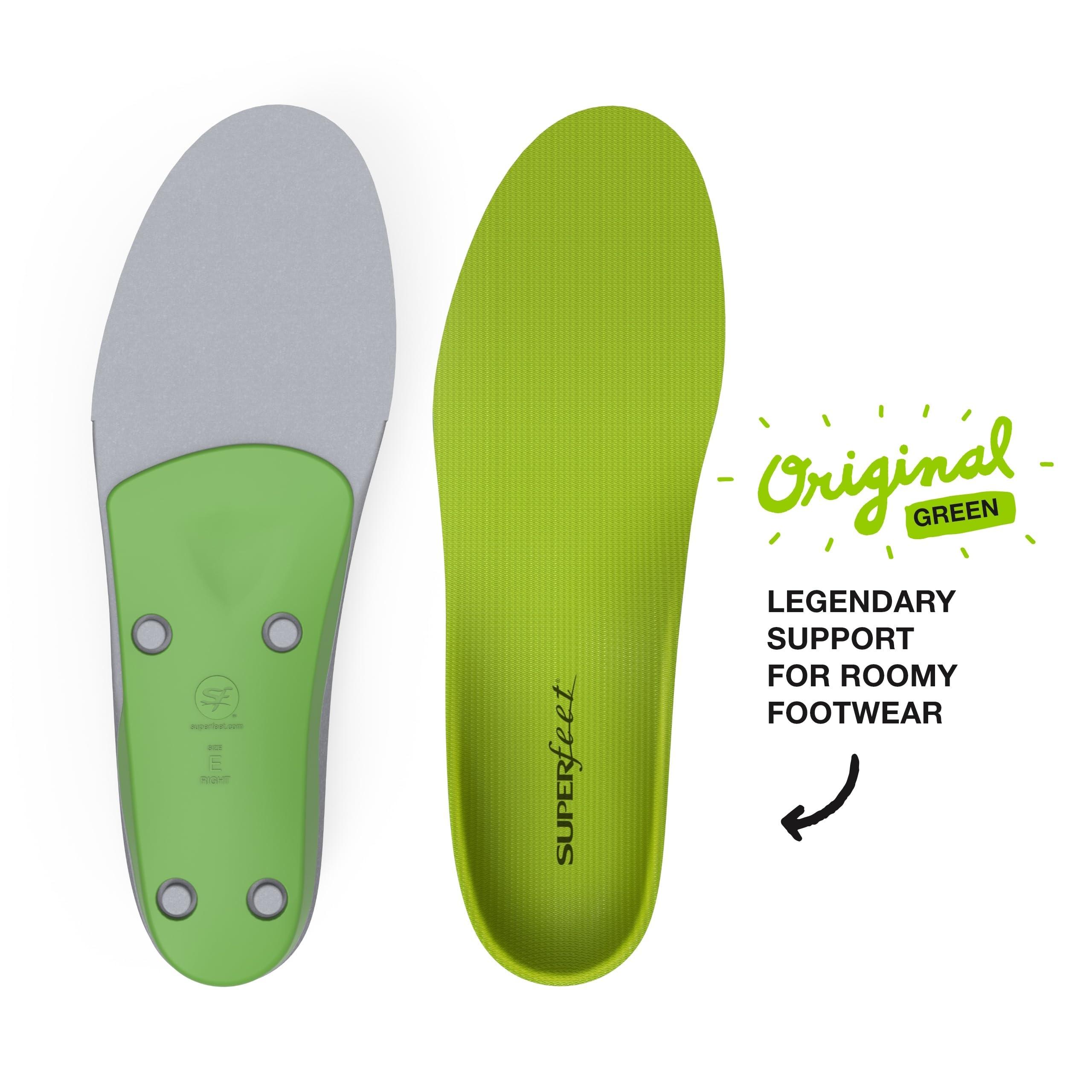 Superfeet Superfeet All-Purpose Support High Arch Insoles (Green) - Trim-To-Fit Orthotic Shoe Inserts - Professional Grade - Men 9.5-11 / Women 10.5-12