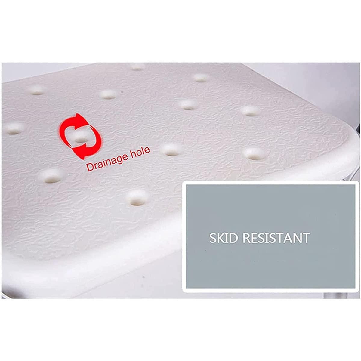 vijian Shower Chair Bath Seat, Aluminum Stool Transfer Bench SPA Bathroom Bathtub Chair Home No-Slip Safety Disabled Bathing Aid