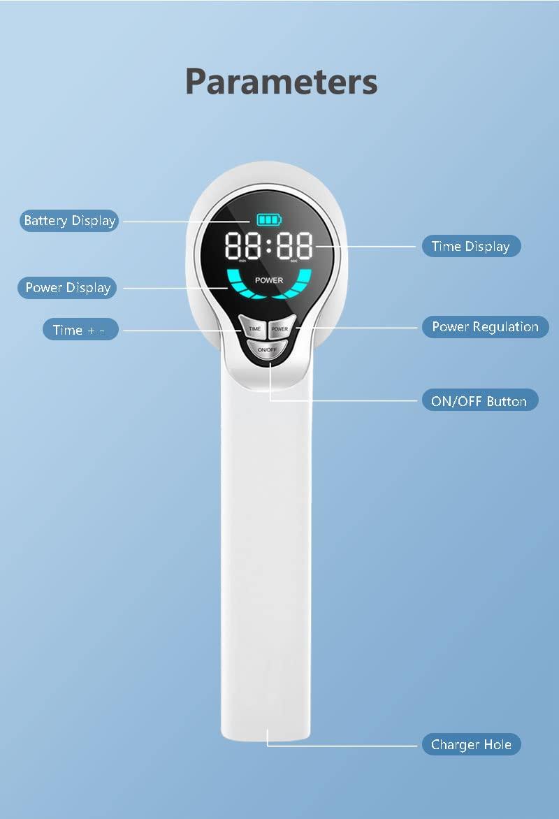 LASTEK-GD LASTEK-GD LASTEK Upgraded Pain Relief Device,13 x 650nm+4X 808nm Portable Red Light Therapy for Shoulder Back Muscle Knee Joints Pain White