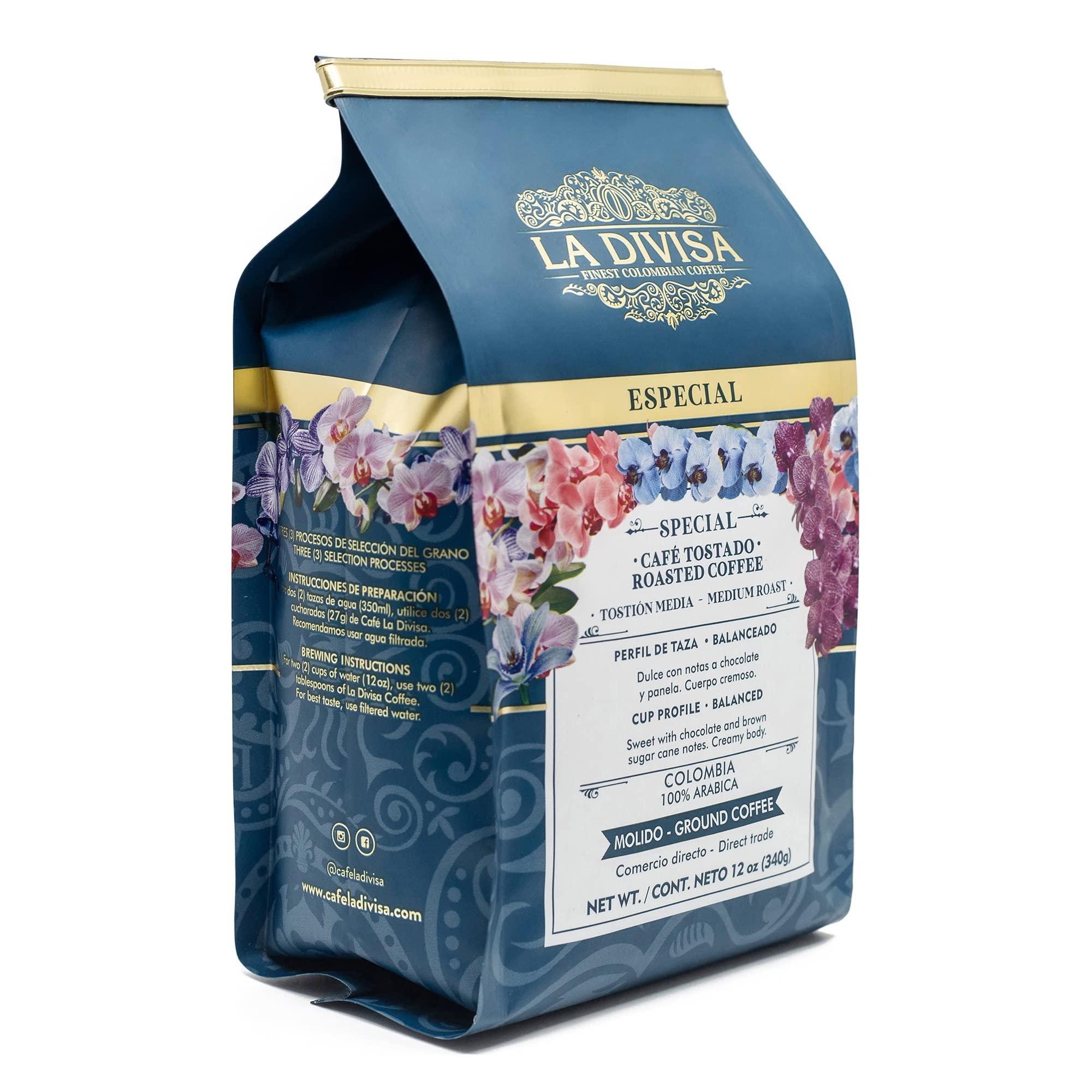 La Divisa La Divisa - Finest Colombian Coffee. Medium Roast (Special), Ground (12oz Bag). Always Fresh, Specialty and Single Origin Arabic Coffee Beans