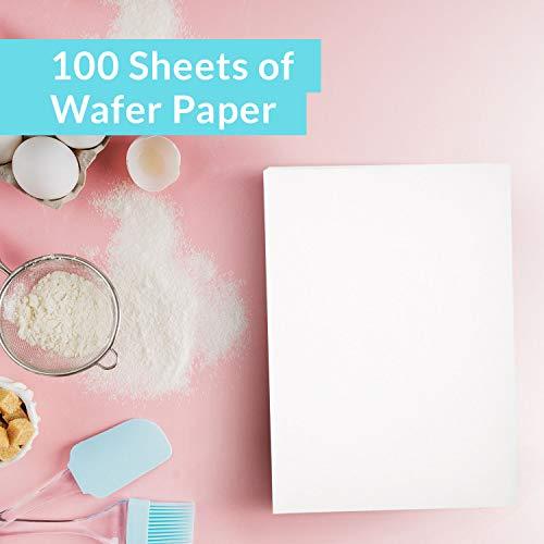 Oasis Supply O-Grade Edible Wafer Paper, Rectangle Rice Paper for Cake & Food Decorations, 8” x 11”, White, 100 Pack