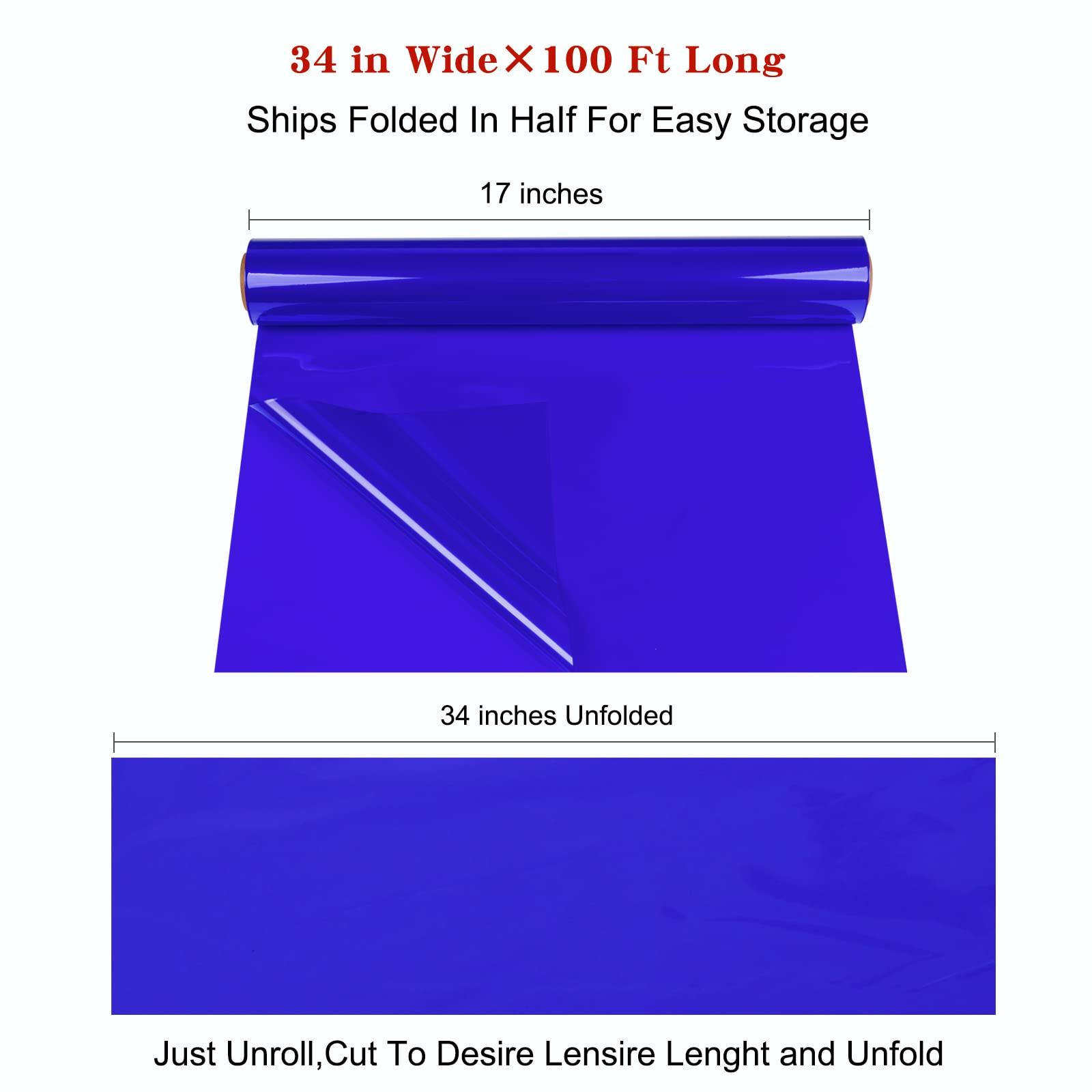 Giiffu Giiffu Cellophane Wrap Roll Royal Blue, 34 In Wide X 100 Ft Long, 3 Mil Thick Translucent Blue Cellophane Wrapping Paper, Colorful Cello for Gifts, Baskets, Treats, DIY Arts Crafts Décor