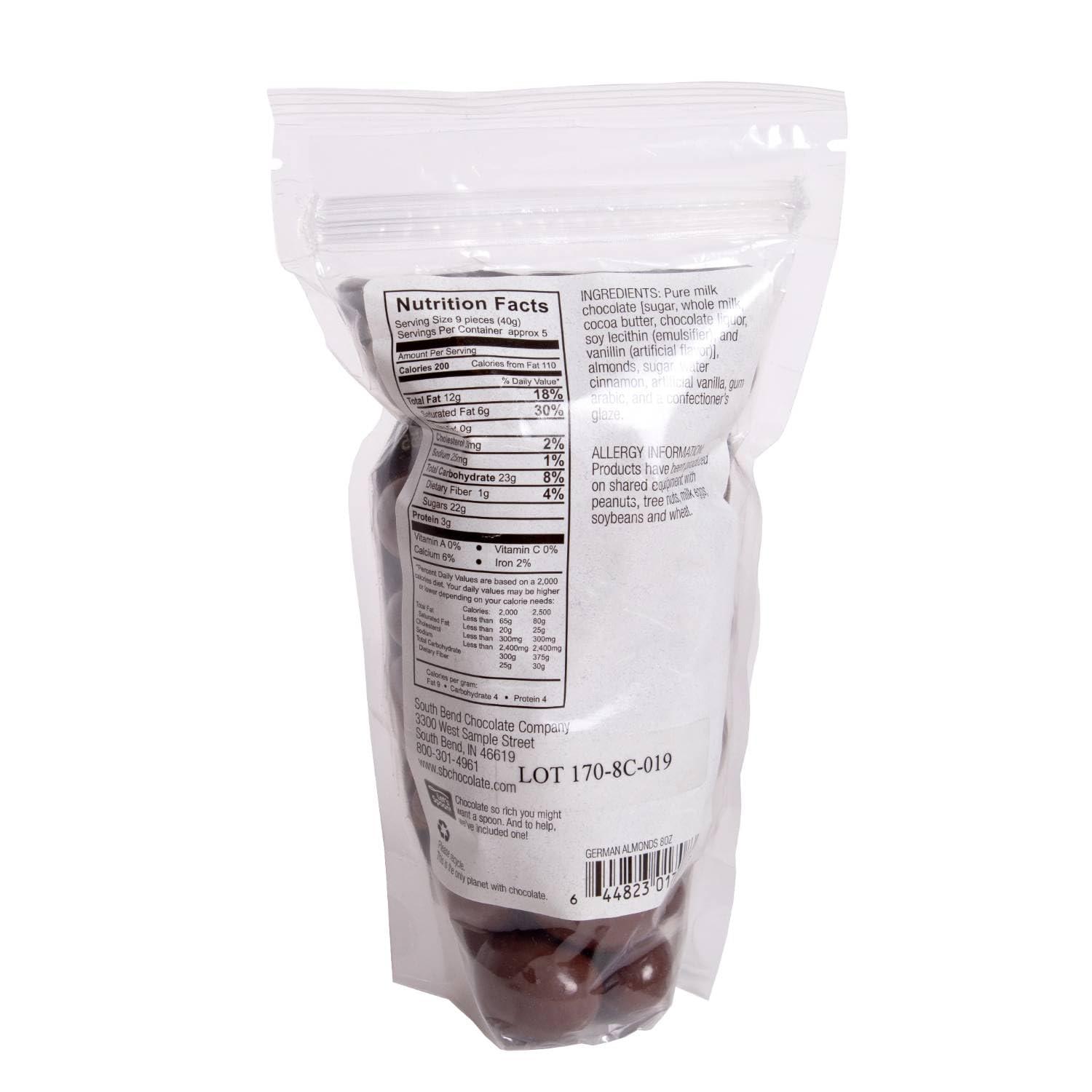 Lehman\'s Lehman\'s German Chocolate Covered Almonds Candy, 8 oz Resealable Bag