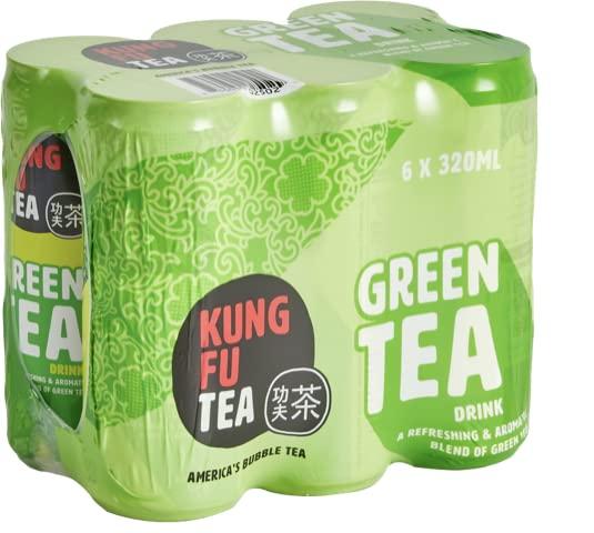 Kung Fu Tea Kung Fu Tea Canned Green Tea – Lightly Sweetened Green Tea in a Can, Ready to Drink – All Natural, Premium Iced Tea – 10.8 oz Cans, Pack of 6