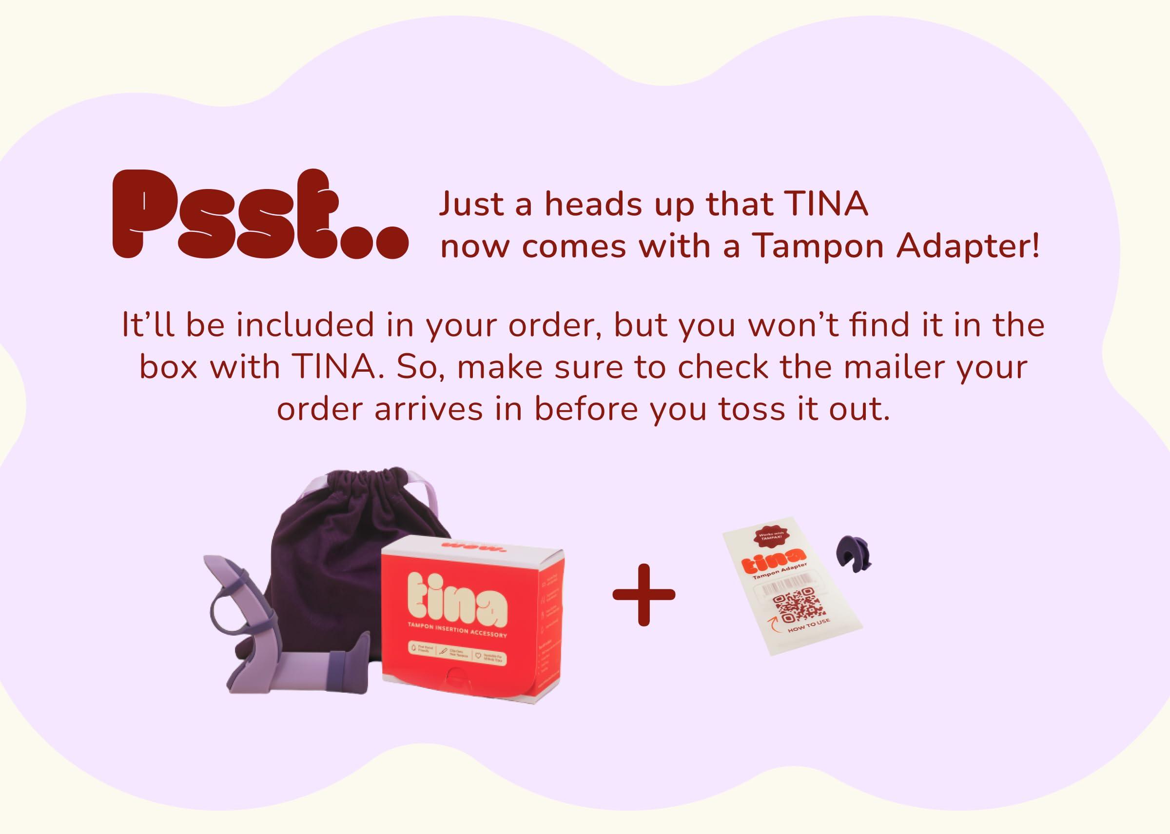 TINA TINA | Tampon Insertion Aid | Makes Tampon Insertion Easy & Comfortable | Applicator Extender for Extra Reach | Insertion Tool for Extra Grip, Limited Mobility | Great for Teens, First-Time Tampon Use