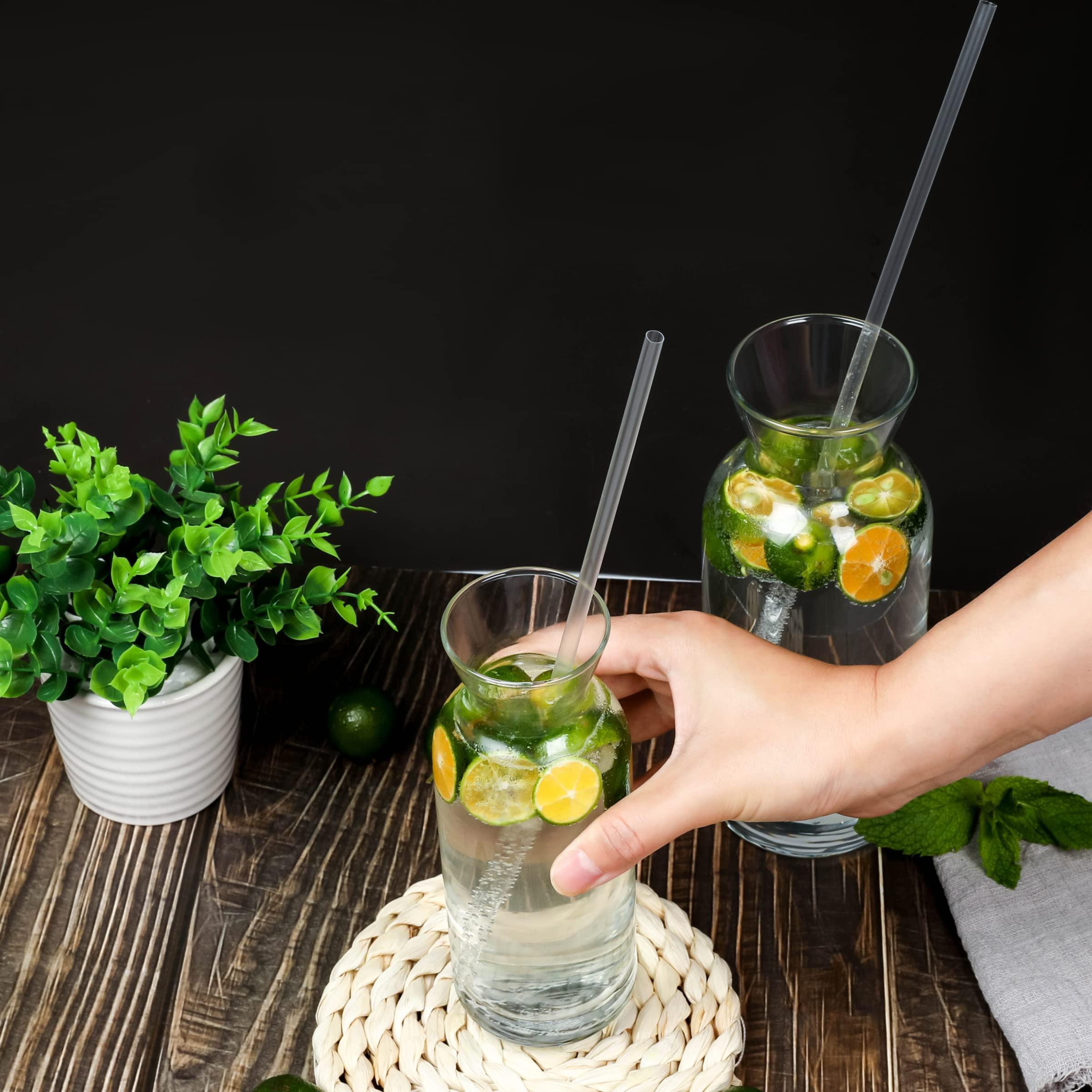 CVNDKN Clear Straws,100 Pcs Long Disposable Plastic Drinking Straws. (0.23\'\'diameter and 10.2\"long)-Clear