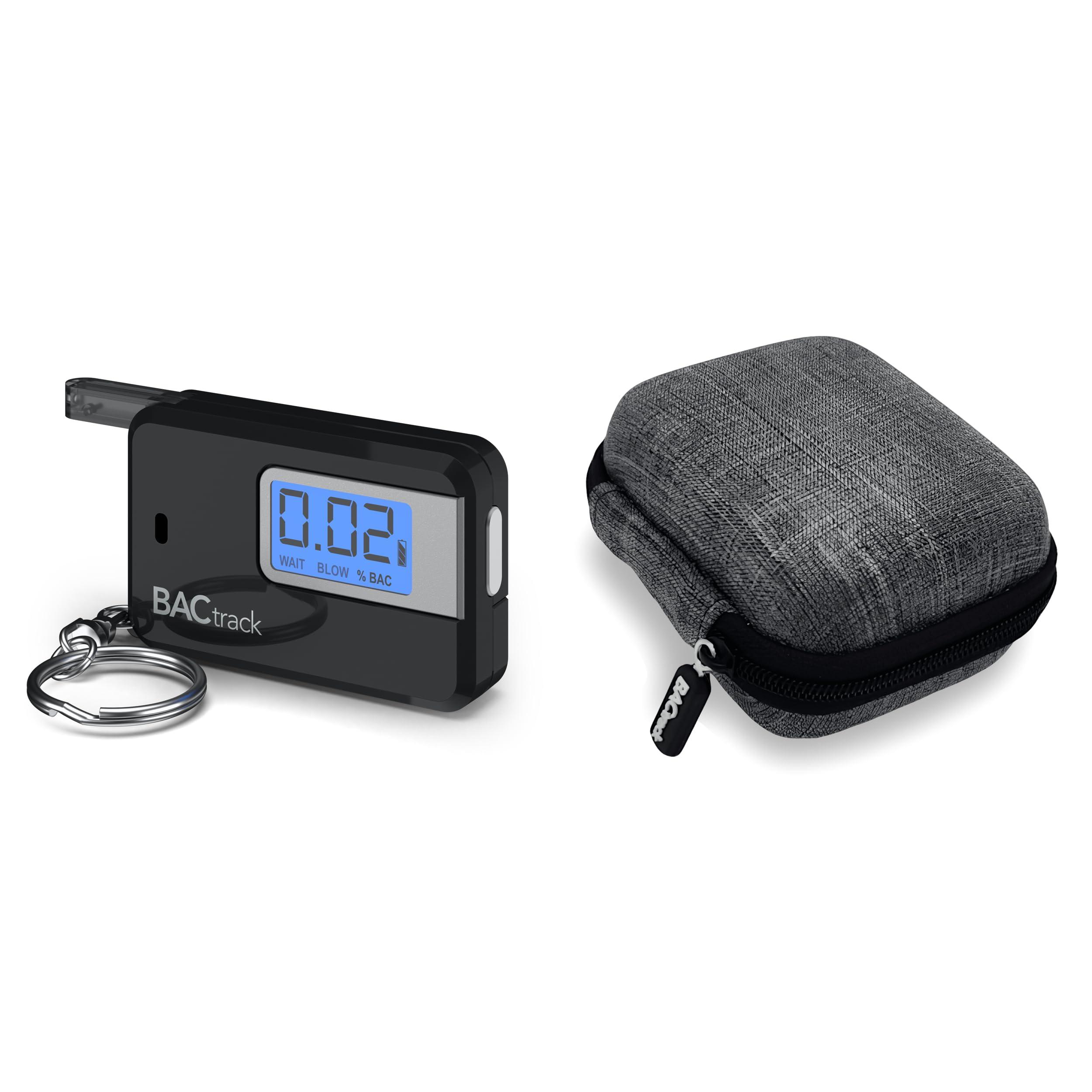 BACtrack BACtrack Go Keychain Breathalyzer (Black) and Carrying Case Bundle