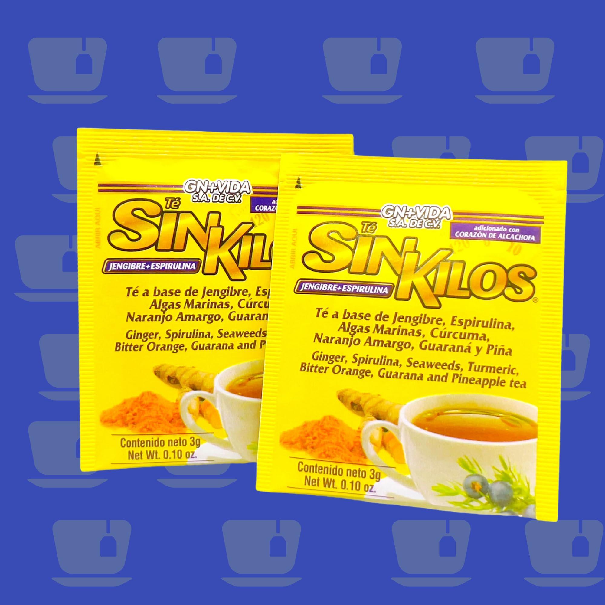 GN+Vida SinKilos Detox Tea GN+Vida Powerful Cleansing Tea with Ginger, Spirulina, Turmeric Orange and Pineapple Healthy Antioxidant Formula, Caffeine Free All Natural Digestive Te Panza y Grasa Herbal | 30 Ct