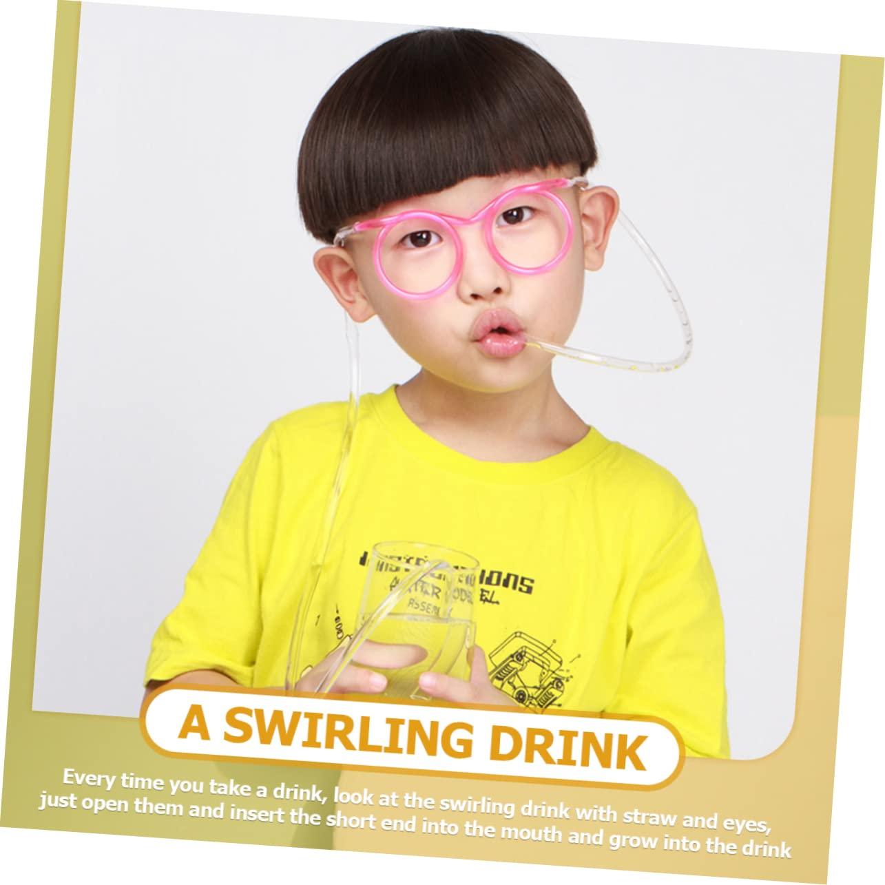 PRETYZOOM PRETYZOOM Funny Straw Eyeglasses Shaped Plastic Straws Disposable for Carnival Events