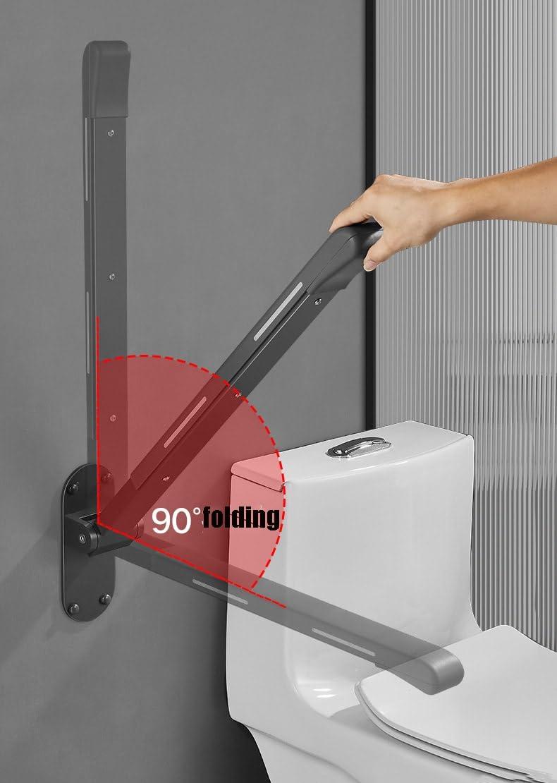 DIVIKO Handicapped Bathroom Folding Grab Bar, Handrail Safety Folding Grab bar Bathroom wc Toilet 300kg Load Safety Handrail for Elderly or Pregnant Woman (Color : A)