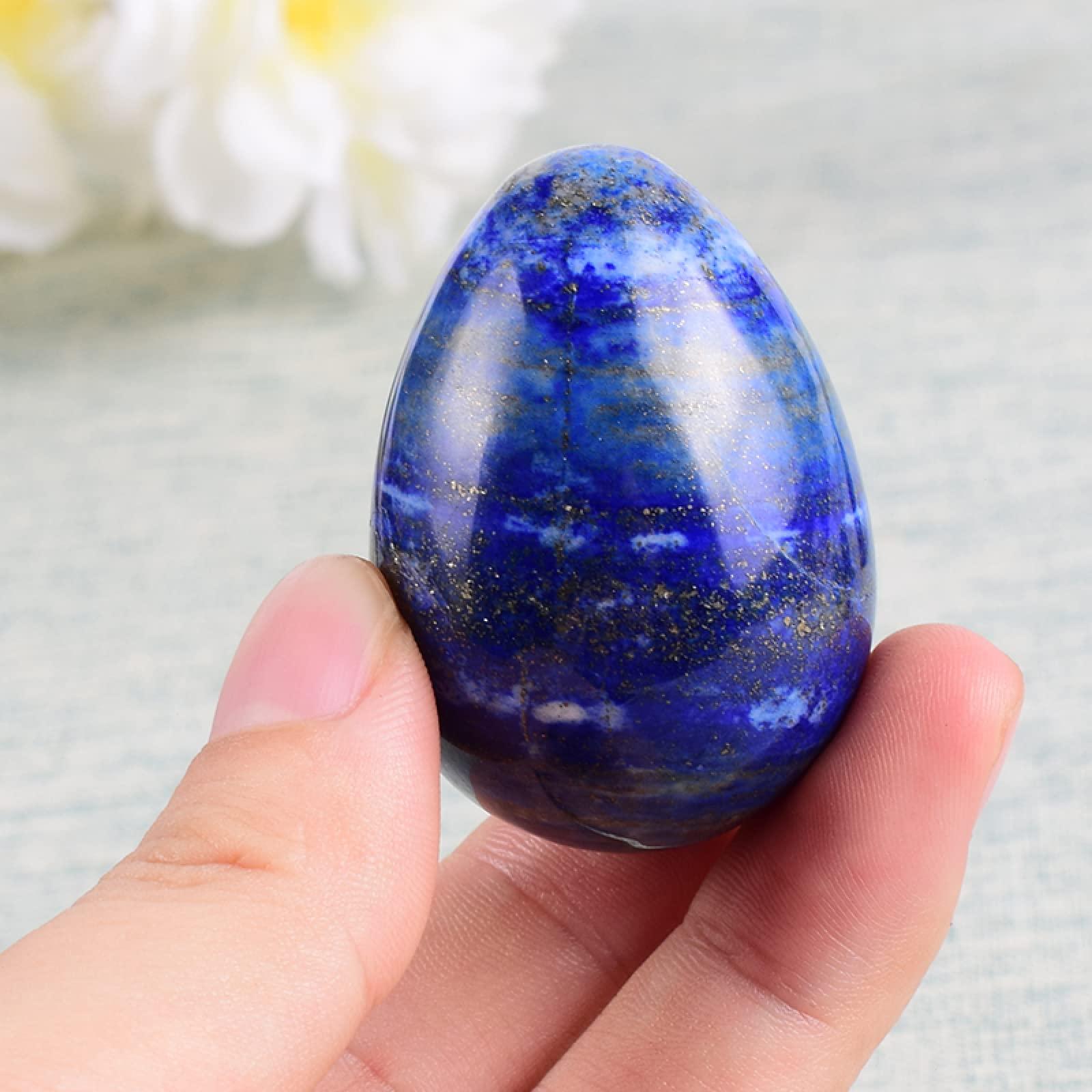 MiZuh Yoni Egg Set Natural Lapis Lazuli Yoni Egg 43 * 30 Mm Undrilled Mineral Stone Ball Kegel Exercise,Rose Red