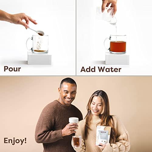 Waka Coffee Waka — Instant Coffee and Tea Bundle — Unsweetened Black Tea — Single-Serve Ethiopian Dark Roast Box Bundle