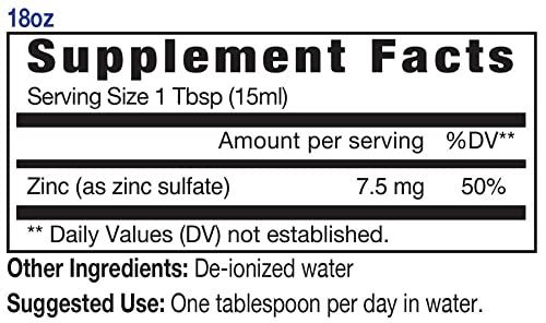 Eidon Ionic Minerals Eidon Ionic Minerals Liquid Zinc Concentrate - Ionic Zinc Supplement Drops for Adults and Kids, Support Immune System, Hair and Skin, Liver and Kidney Health, Relieves Stress - 18 oz