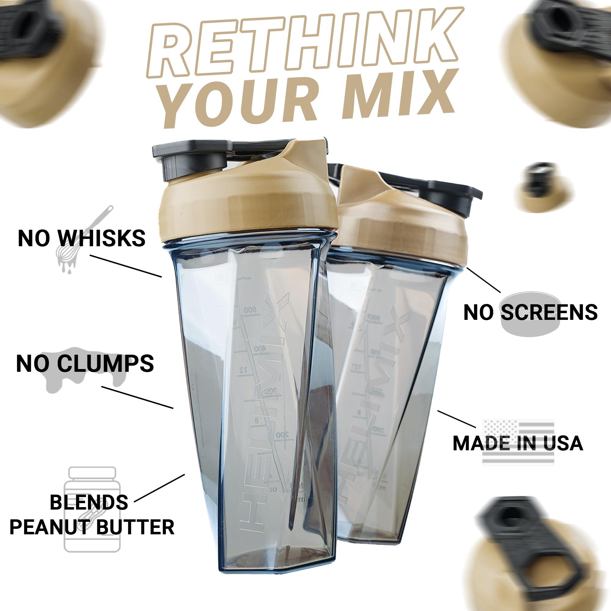 HELIMIX HELIMIX 2.0 Vortex Blender Shaker Bottle Holds upto 28oz | No Blending Ball or Whisk | USA Made | Portable Pre Workout Whey Protein Drink Shaker Cup | Mixes Cocktails Smoothies Shakes | Top Rack Safe