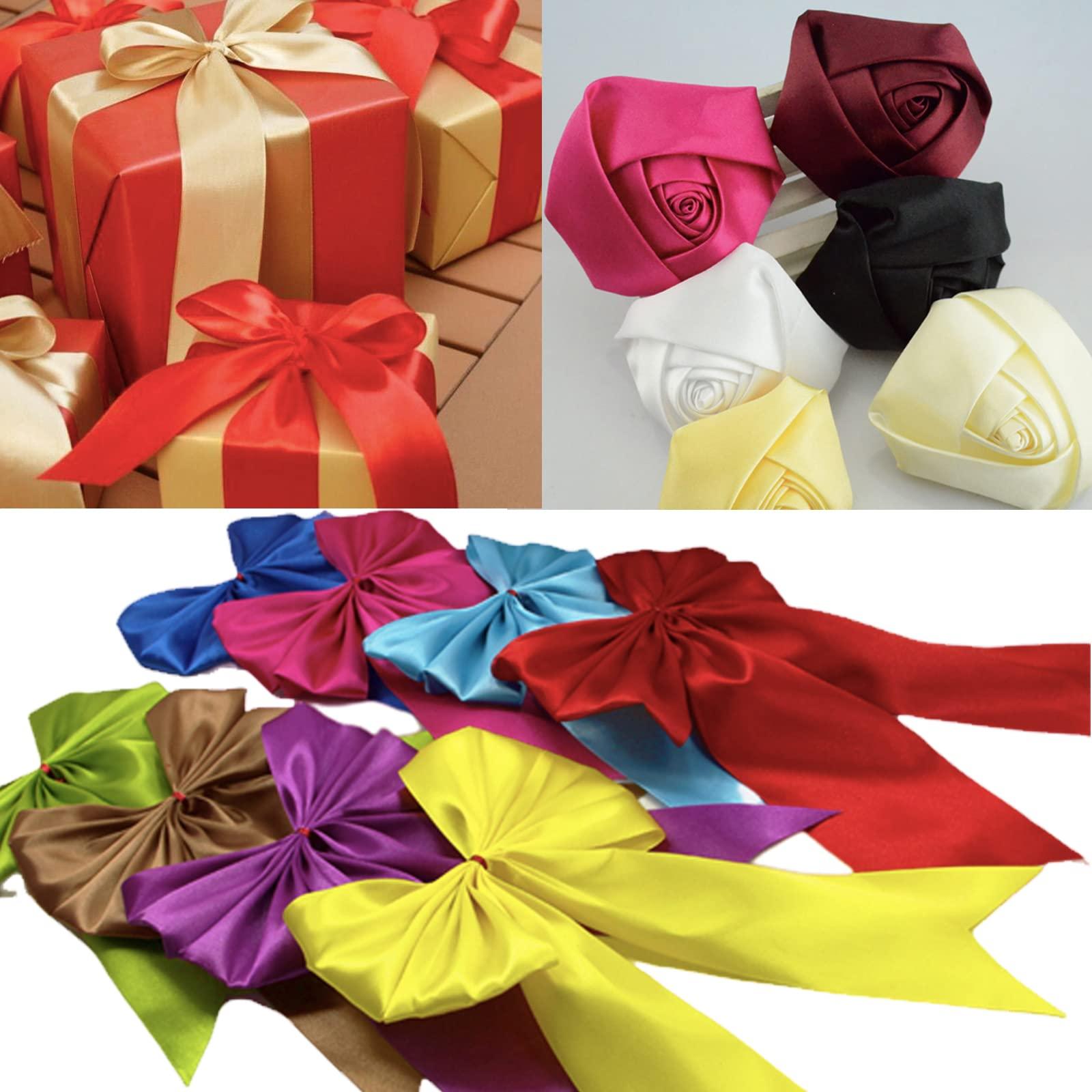 POPOYU Light Purple Wide Satin Ribbon for Gift Wrapping 1-1/2 inch,25Yards Continuous Ribbons Roll,Christmas Gift Ribbon Thick Solid Color Fabric Ribbon for Crafts,Wedding Car,Hair Bow Making,Wreath,Bouquet