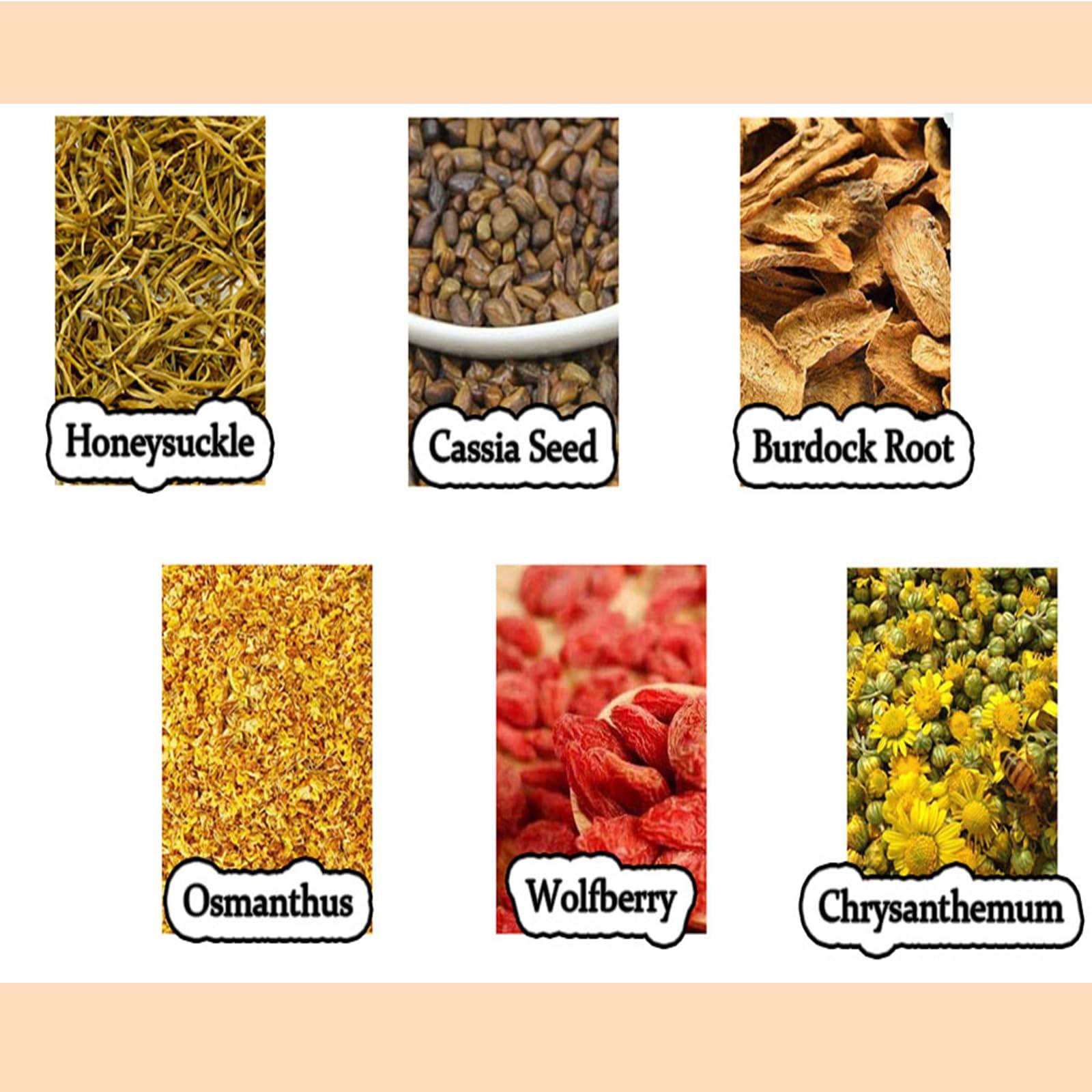 VJPPII Liver Tea Formula Chrysanthemum,Dandelion Wolfberry Tea,Chrysanthemum Cassia Seed Tea,Chrysanthemum Tea,Te De Higado Crisantemo,Te Chino Para Limpiar El HGado Graso (20PC)