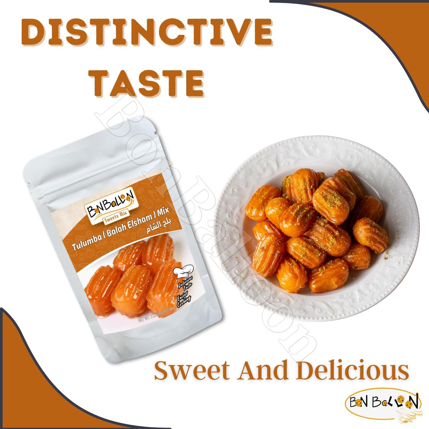 Generic Balah El Sham Tulumba Mix Powder Dessert Elsham Arabian Al Sham Sweets Alsham Arab Desserts Sweet Easy To Prepare Delicious Taste Easier Cooking Kosher Halal (1 Pack = 7.05 oz / 200 gm)
