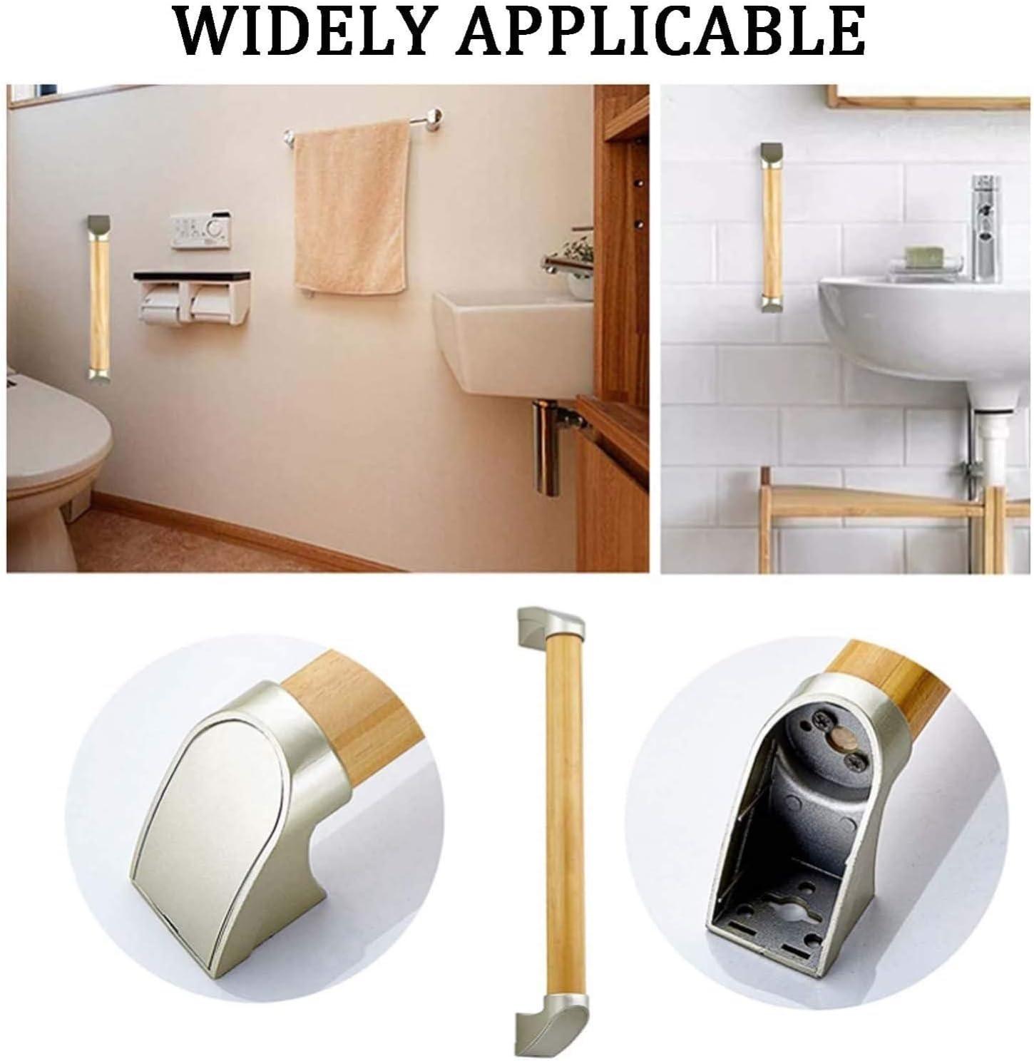 KarFri Safety Support Rails Wood Grab Rail for Shower for Elderly Wooden Grab Bars Handle Antislip Grab Rail Wall Mounting Towel Rail Bar (Color : Light Wood Color, Size : 40cm(15.7in))