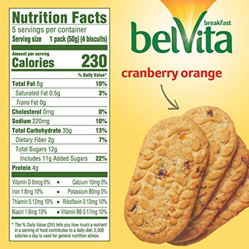 Belvita belVita Cranberry Orange Breakfast Biscuits,(5 Biscuits Per Pack)(Pack of 5)