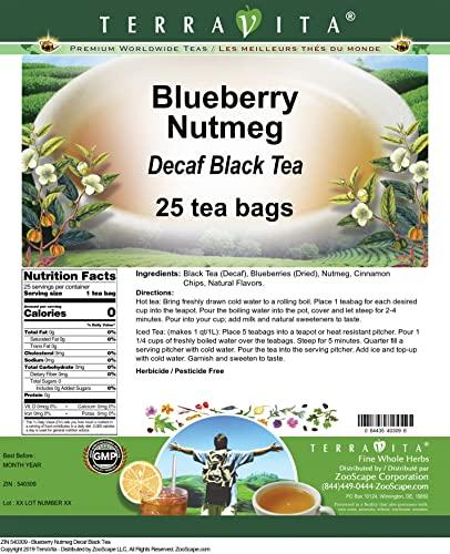 TerraVita Blueberry Nutmeg Decaf Black Tea (25 tea bags, ZIN: 540309) - 2 Pack