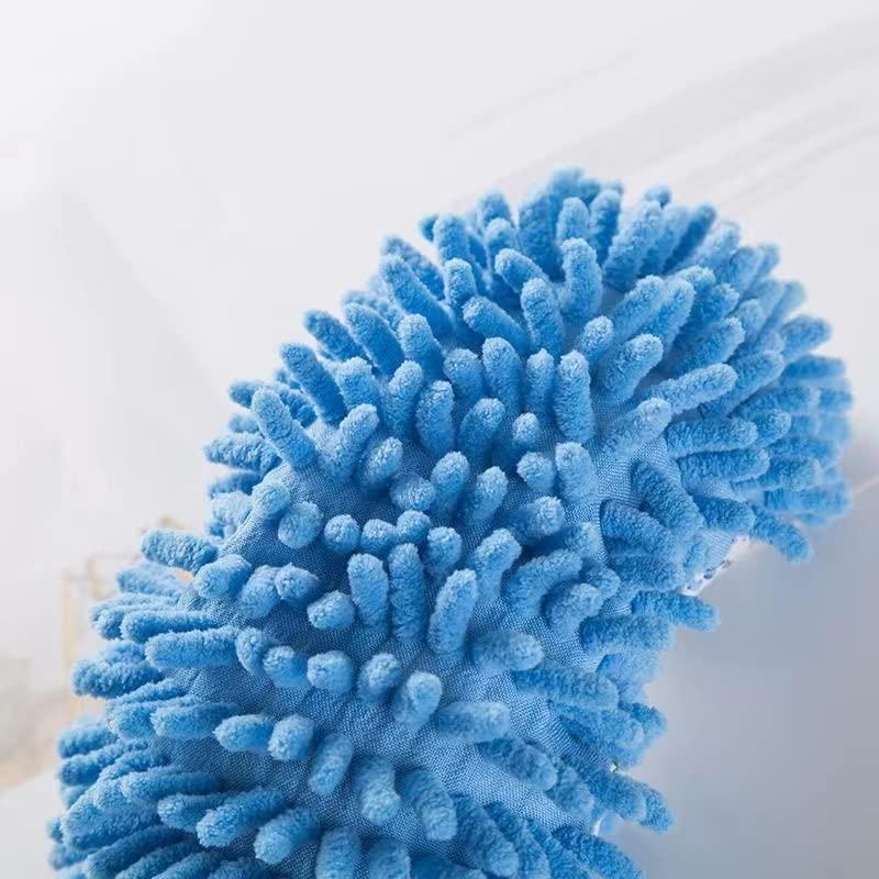 SXJART 2 Pair Microfiber Chenille Elastic Cuff Floor House Cleaning Mop Slippers Shoes