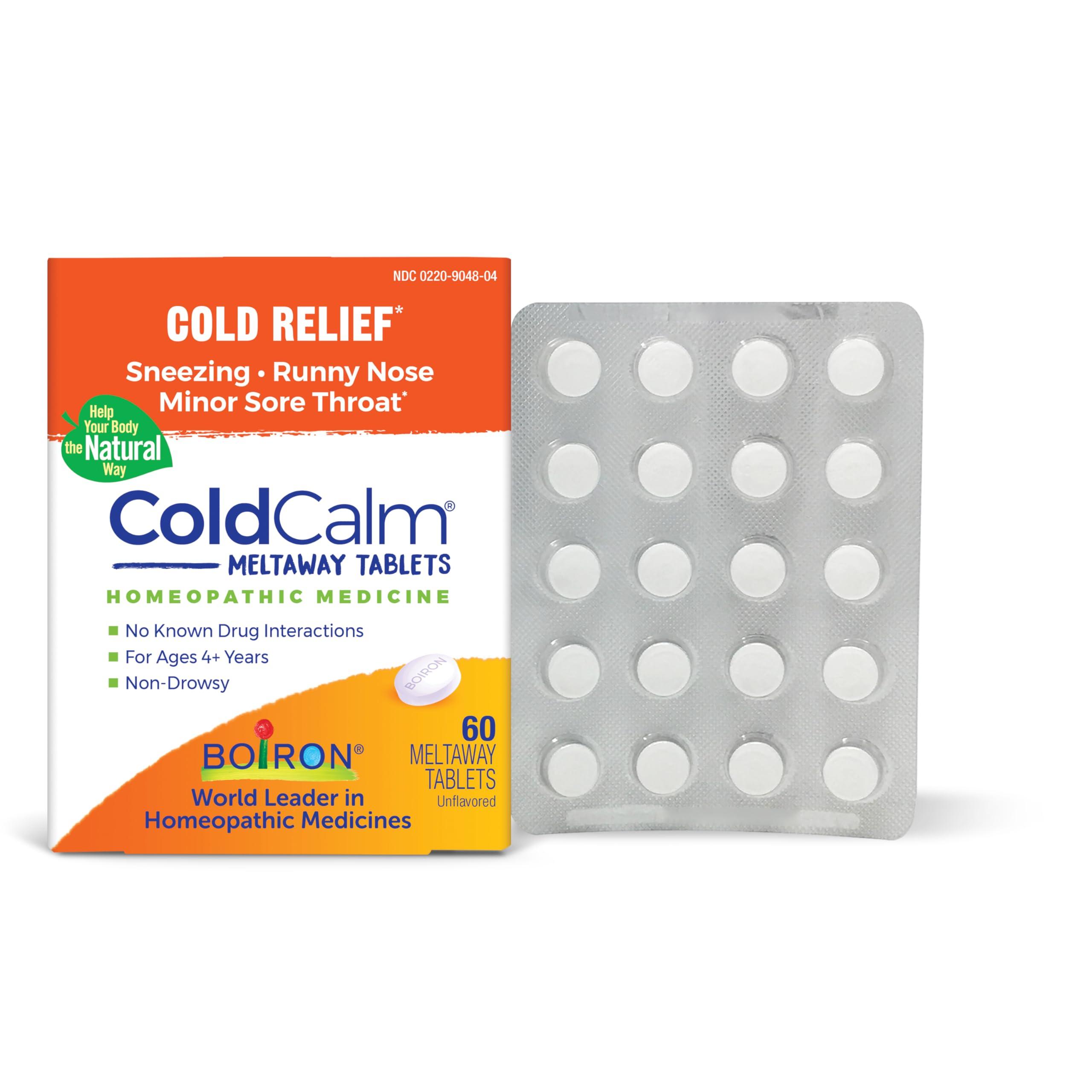 Boiron Boiron ColdCalm Tablets for Relief of Common Cold Symptoms Such as Sneezing & Oscillococcinum for Relief from Flu-Like Symptoms of Body Aches, Headache, Fever, Chills, and Fatigue - 12 Count