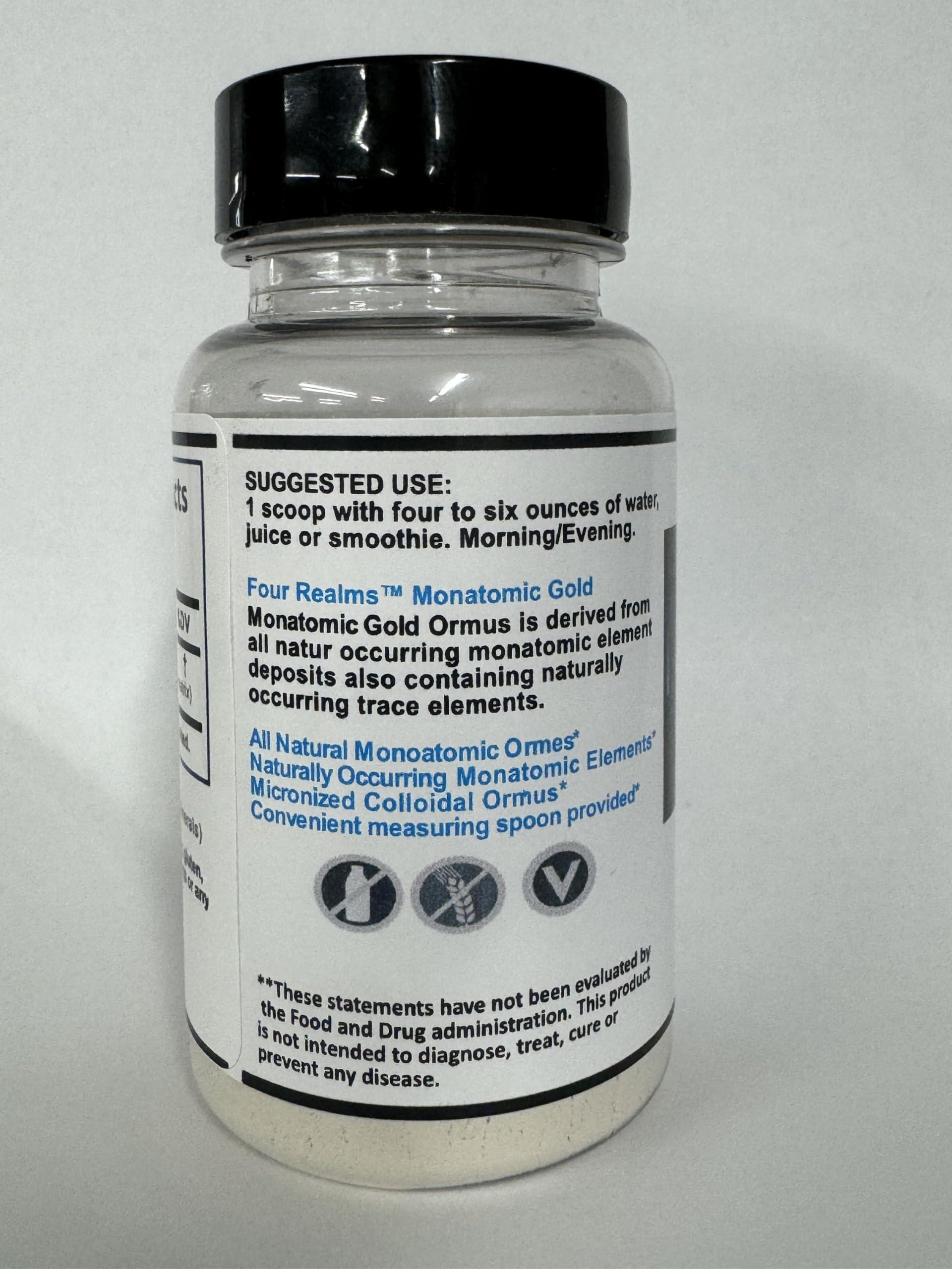 Mother Earth Alchemy Four Realms Monatomic Gold Monoatomic Gold Elixir 15 Grams - Ormus - Orme, Colloidal Gold - Zero Salt or Fillers