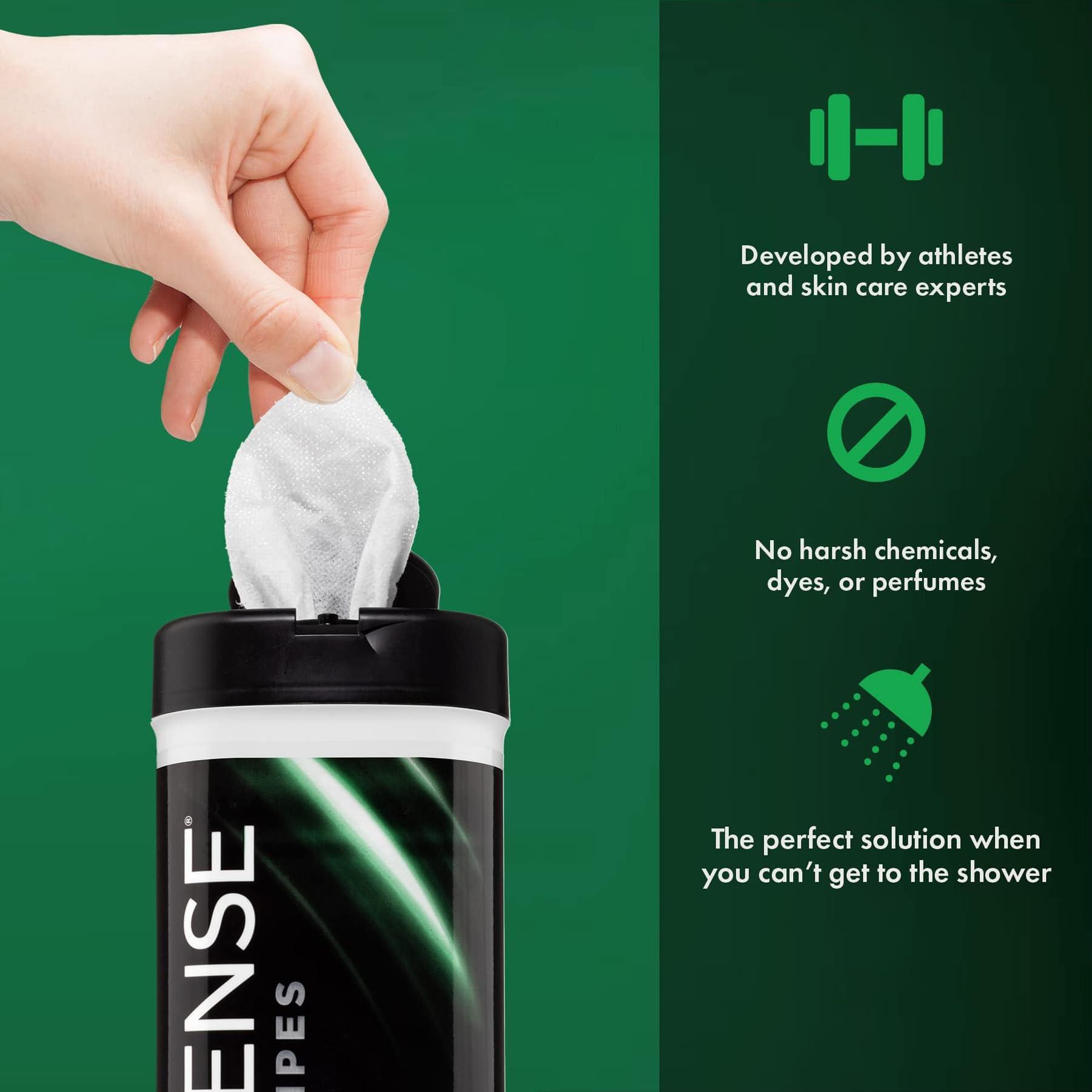 Defense Soap Defense Soap All Natural Peppermint Body Wipes 2PK with Tea Tree Oil | Wrestling, Combat, Camping, Gym, Post Workout Shower Wipes for Men and Women. 40 Count (Pack of 2)