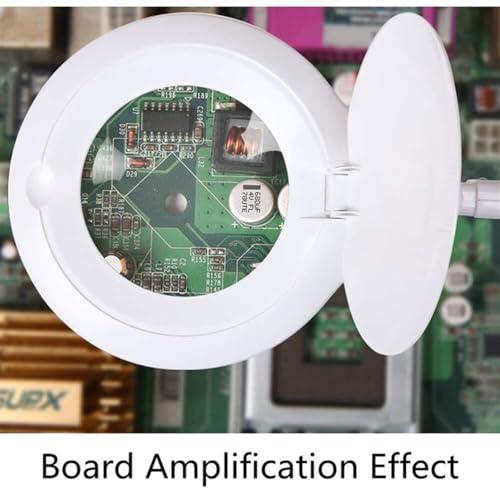 ZHKLWQD ZHKLWQD Lupa De Aumento 10X Plegable De Sobremesa, Con Lupa De Luz Led, para Ancianos, Jvenes, Amplificacin De Mantenimiento De Circuitos Electrnicos