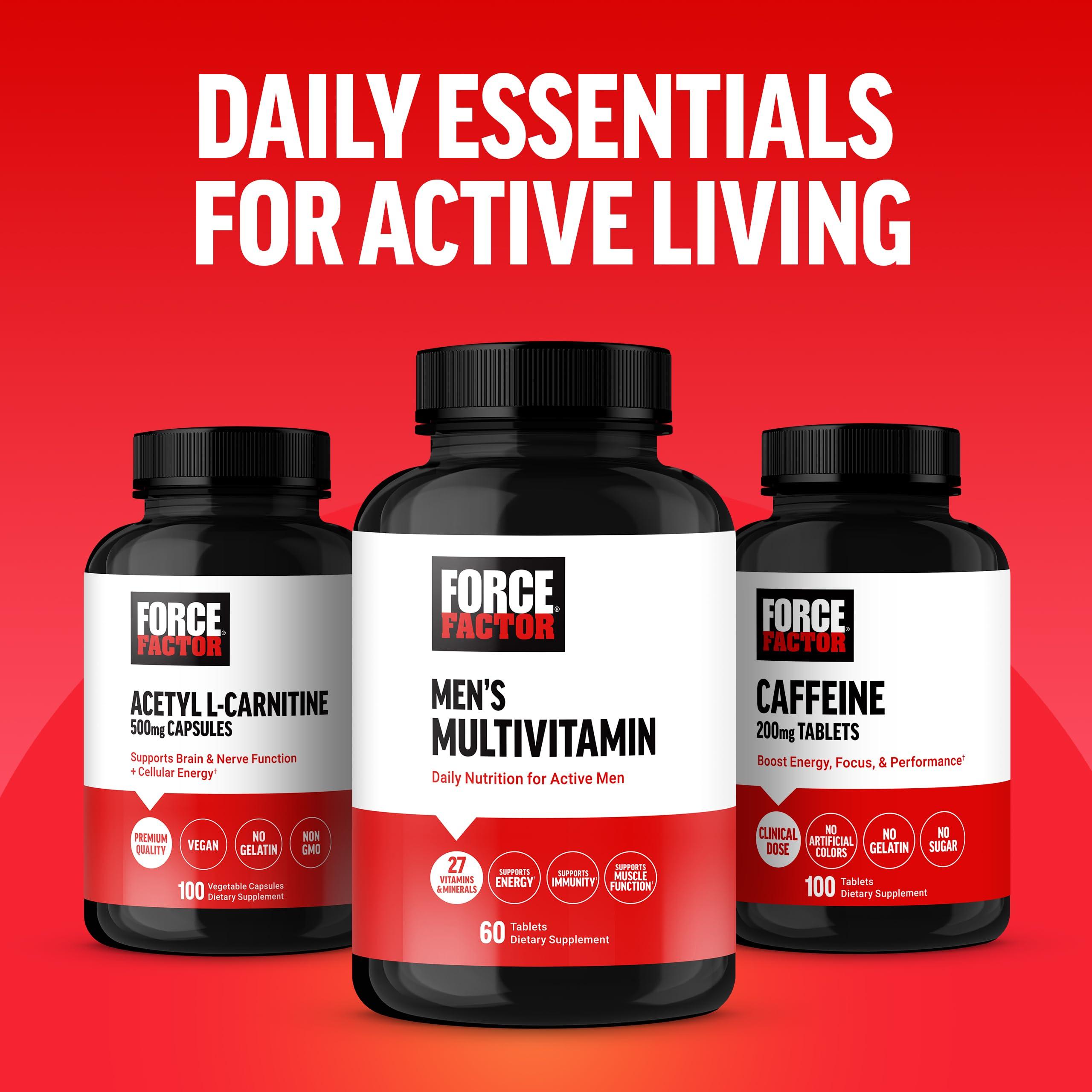 Force Factor Force Factor Mens Multivitamins, Multivitamin for Men Plus Amino Acids Supplement with 27 Vitamins and Minerals, and Phytonutrients to Support Energy, and Immunity, 60 Tablets