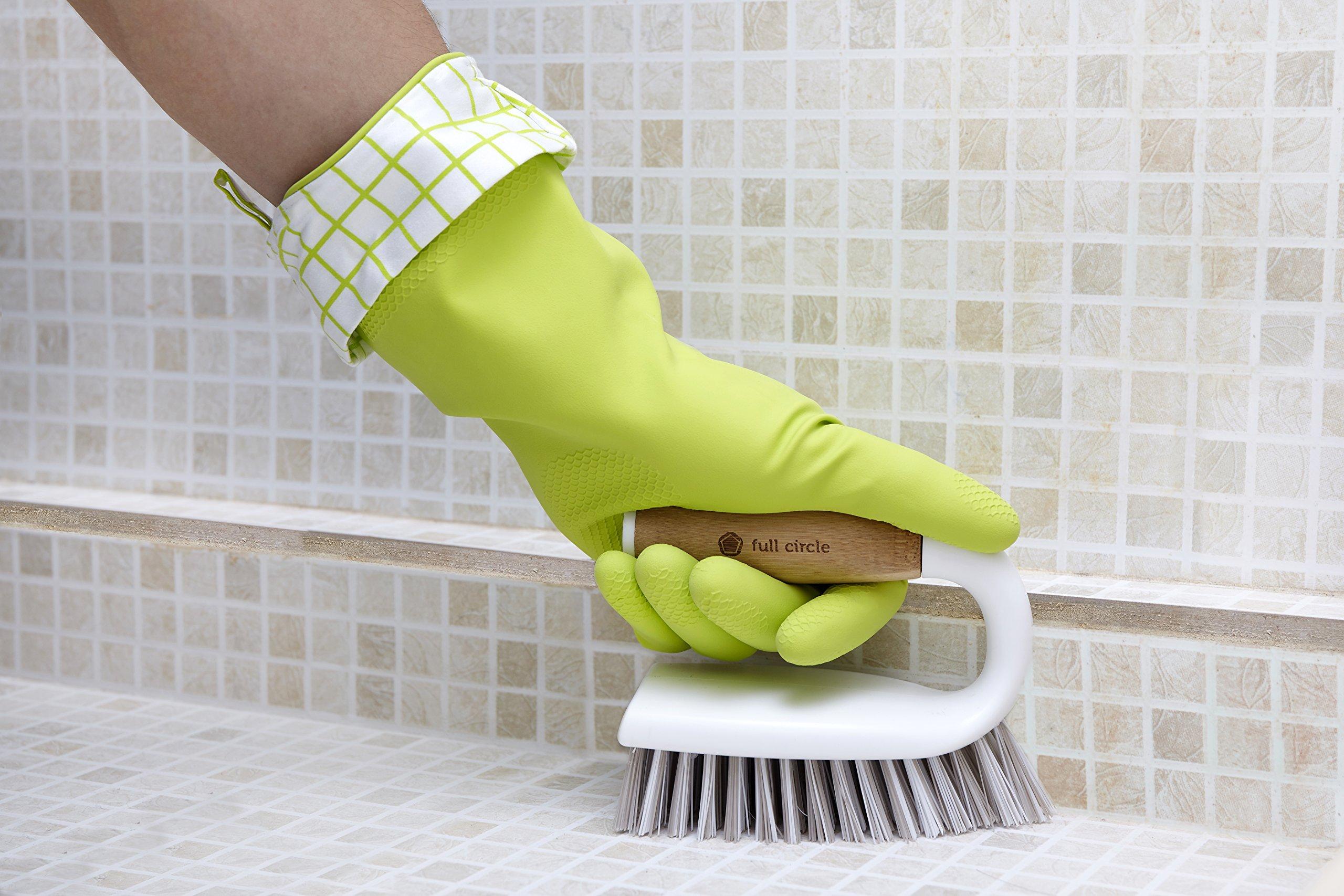 Full Circle Full Circle and Brush Set, White Tiny Team Mini Dustpan & Tough Stuff All-Purpose Scrub Brush, White 4.45\" x 5.12\" x 3.82\"