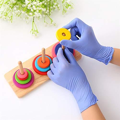 HONGJIAYI N/A 100pcs Disposable Latex Golosh Gloves Household Cleaning Experiment Catering Gloves Universal Left And Correct Hand (Color : Purple blue 50pcs, Size : XL)