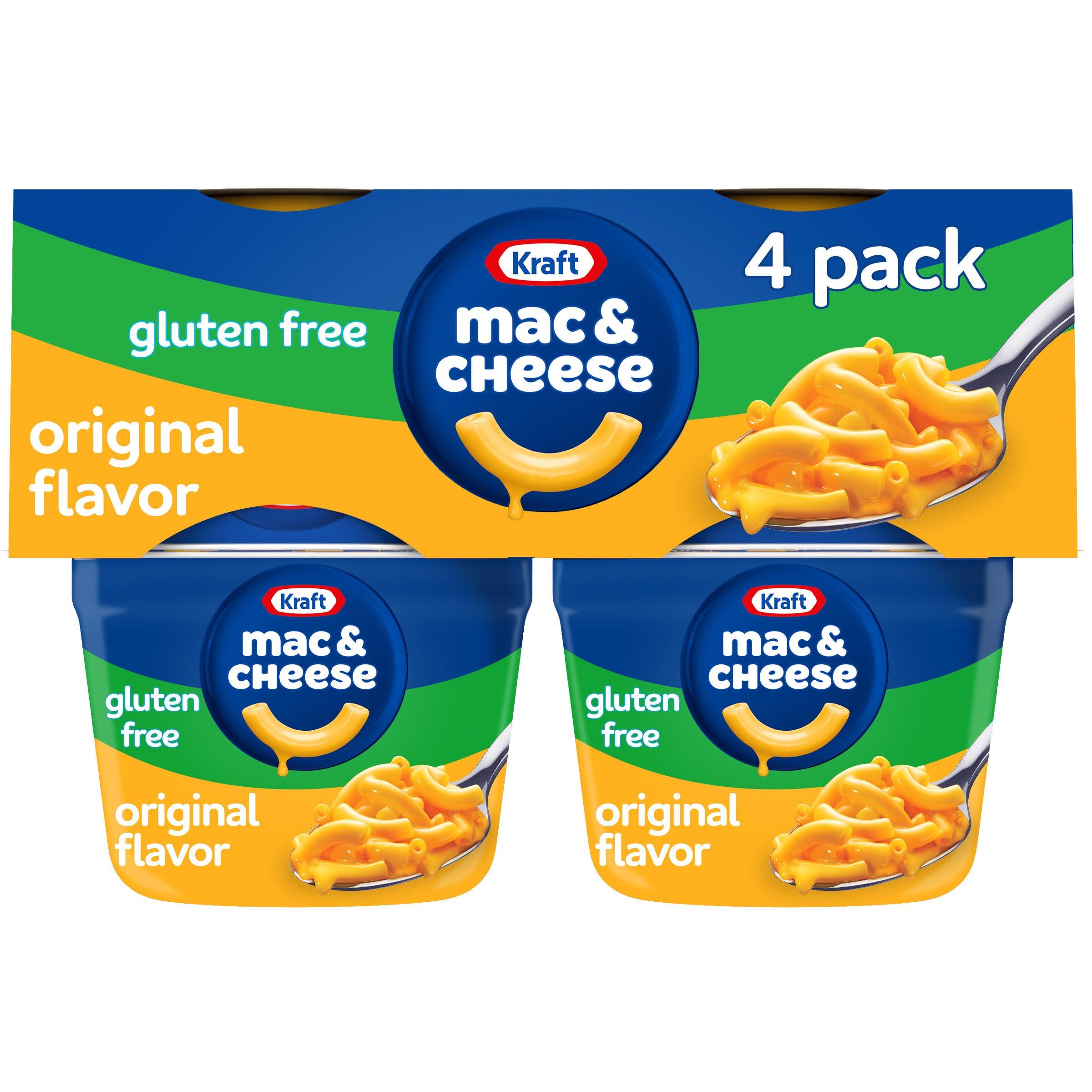 Kraft Kraft Gluten Free Original Mac & Cheese Macaroni and Cheese Dinner, 4 ct Pack, 1.9 oz Cups