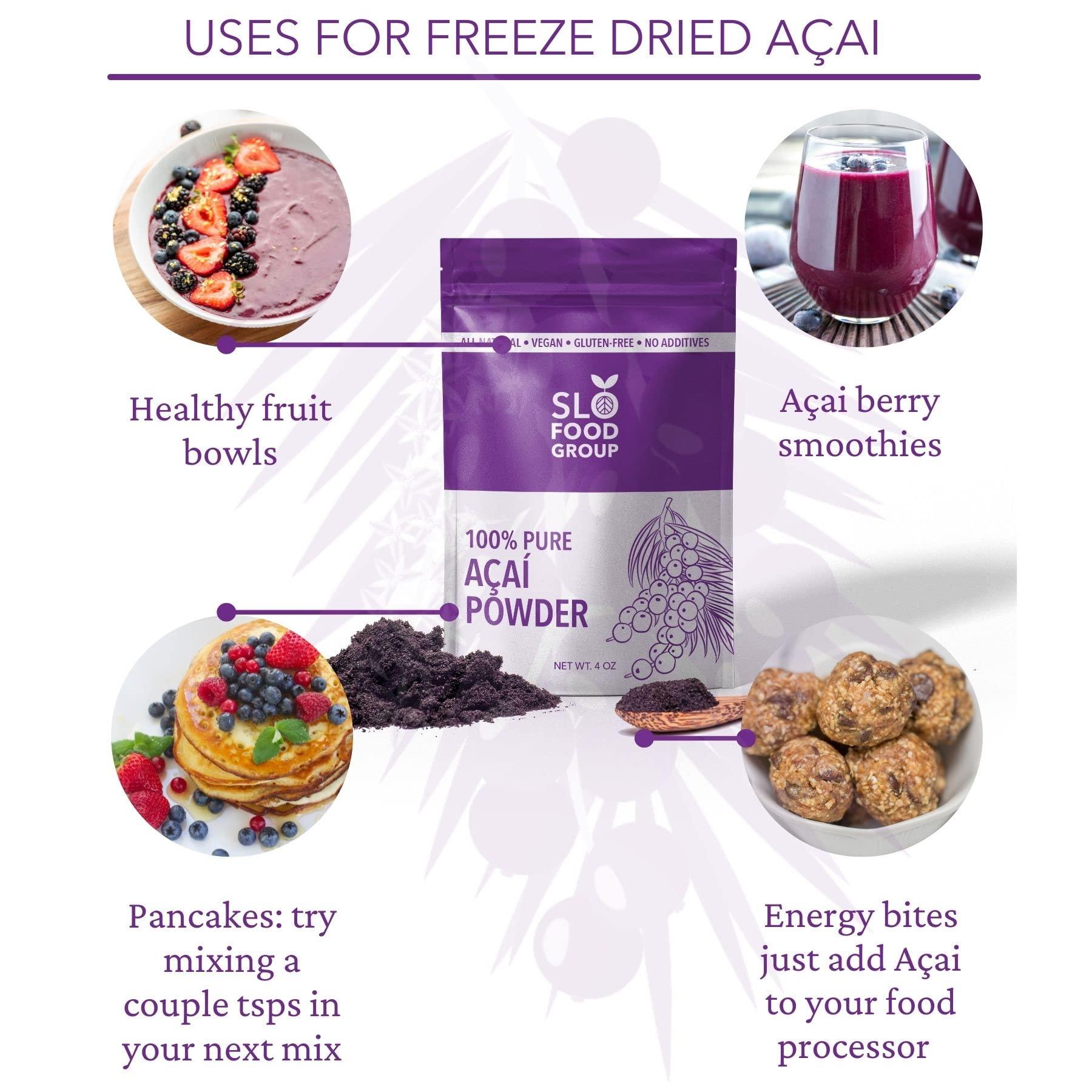 Slofoodgroup Slofoodgroup Freeze Dried Aa Powder - Pure Acai Powder from Brazil (.5 Lb/8 oz Aa), Acai Fruit Powder