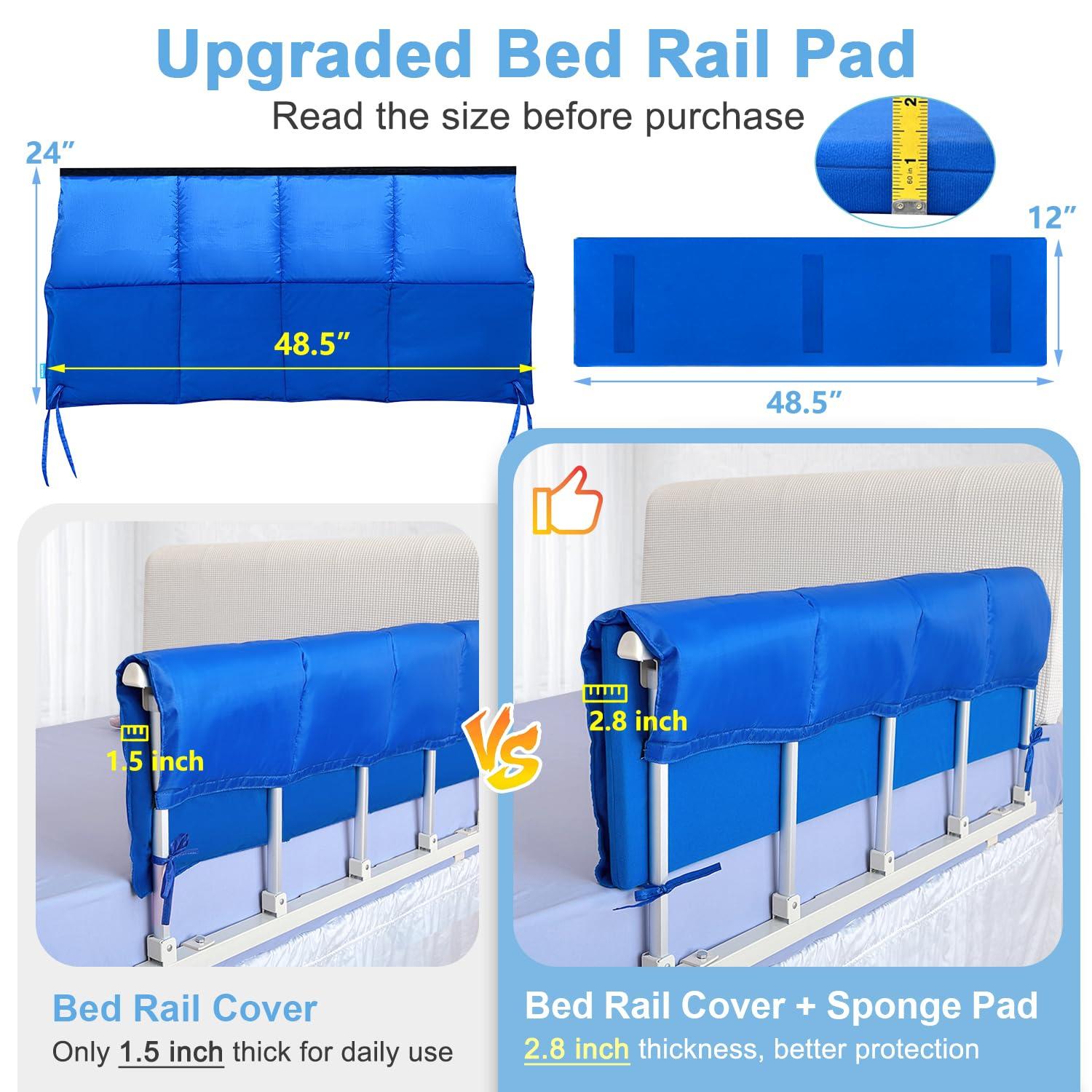 NEAUDE NEAUDE Bed Rail Pads, Hospital Bed Rail Covers, Bed Bumpers Adults Padding, Bed Side Rails Padded, Bed Railing Foam Pads, Bed Rail Cover for Elderly Safety