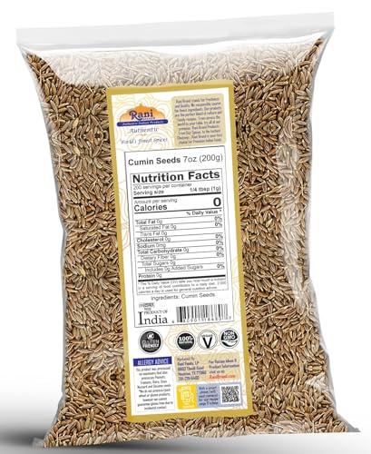 Rani Brand Authentic Indian Products Rani Cumin Seeds Whole (Jeera) Spice 7oz (200g) ~ All Natural | Gluten Friendly | NON-GMO | Kosher | Vegan | Indian Origin