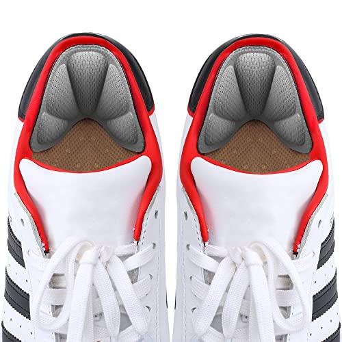 Huethy Back of Heel Cushion Pads, Adhesive Heel Grips Inserts for Boots, Loose Shoes Too Big, Reusable Heel Guards Liners for Women Men, Improve Shoe Fit,8PCS-Gray