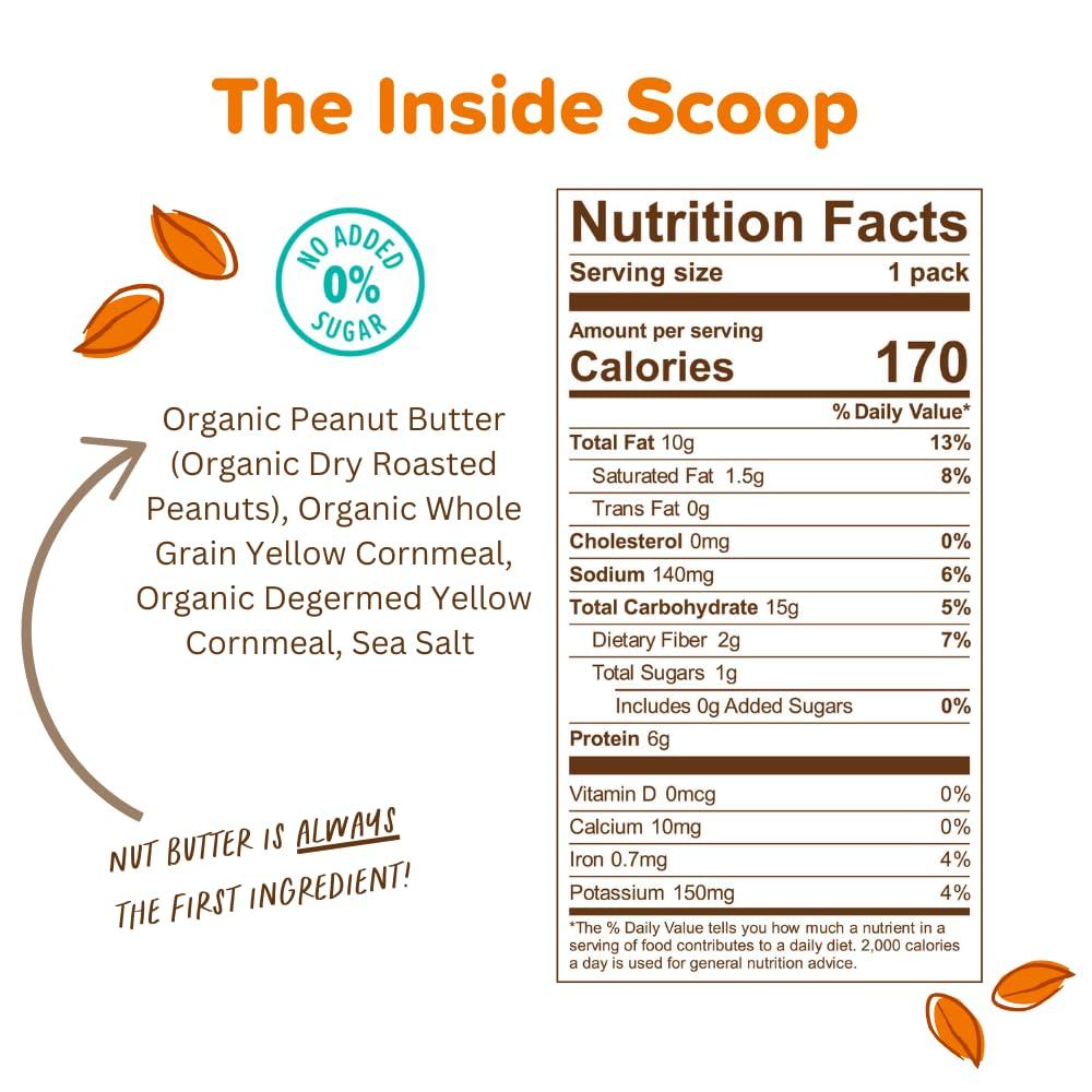 Puffworks Puffworks Original Organic Peanut Butter Puffs, 1.2 Ounce (Pack of 6), Plant-Based Protein Snack, Gluten- and Rice-Free, Vegan, Kosher