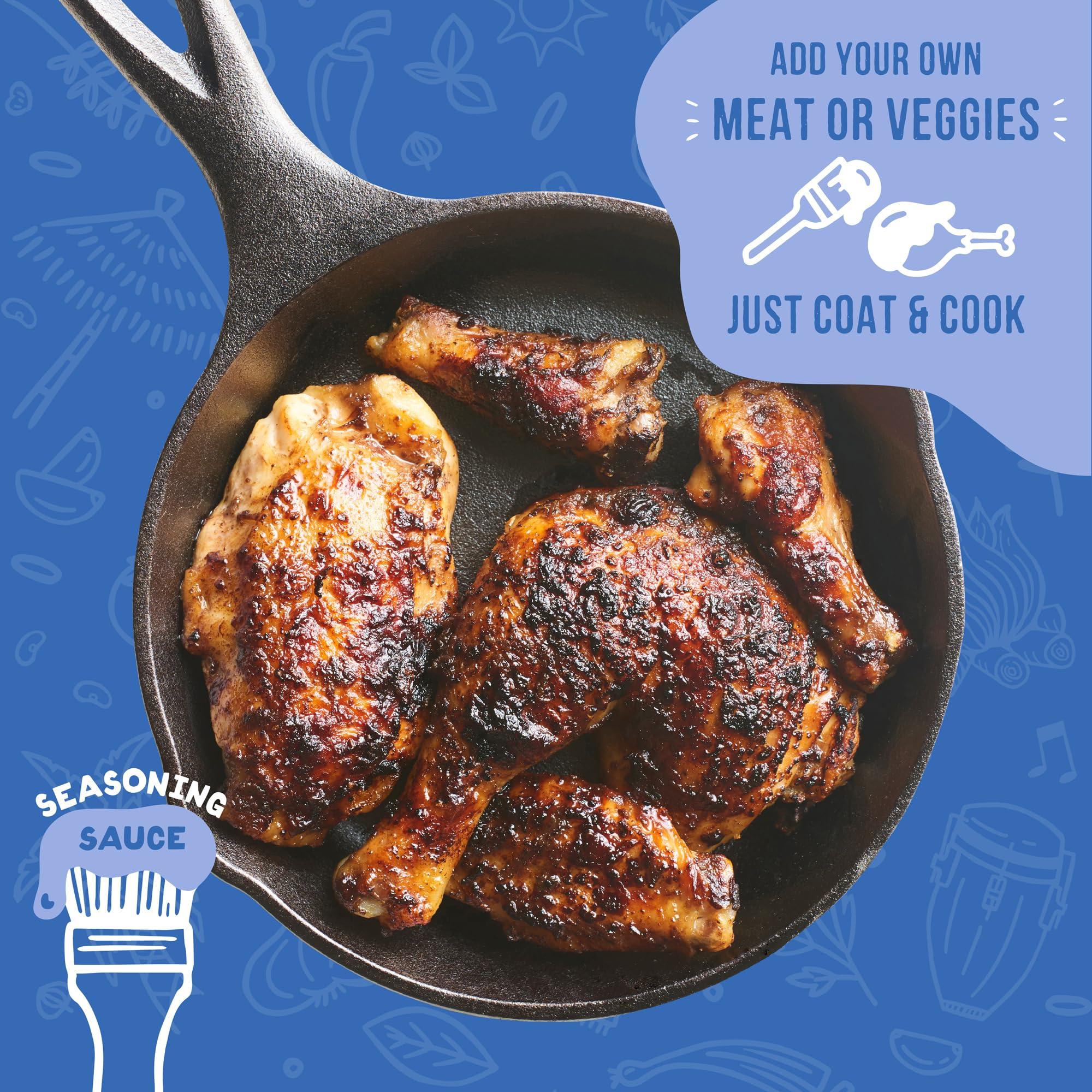 A Dozen Cousins Meals A Dozen Cousins Entre Seasoning Sauce Marinade - Coat and Cook for Chicken Seasoning, BBQ, Protein & More - 10 Pack - Bold Jamaican Jerk Seasoning Sauce with Hot Peppers (3oz Each)