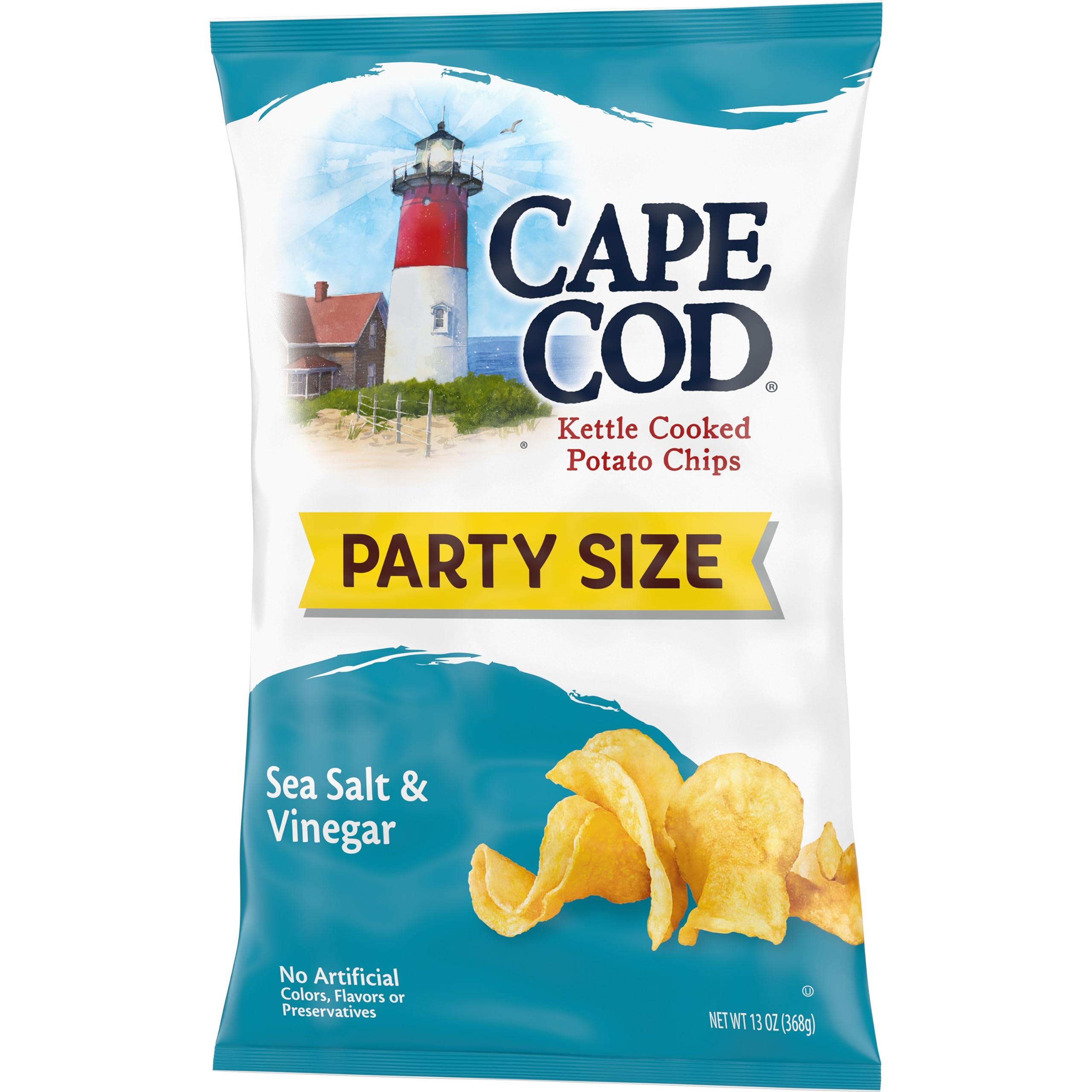 Cape Cod Cape Cod Potato Chips, Sea Salt & Vinegar Kettle Chips, 13 Oz Party Size (Pack of 9)