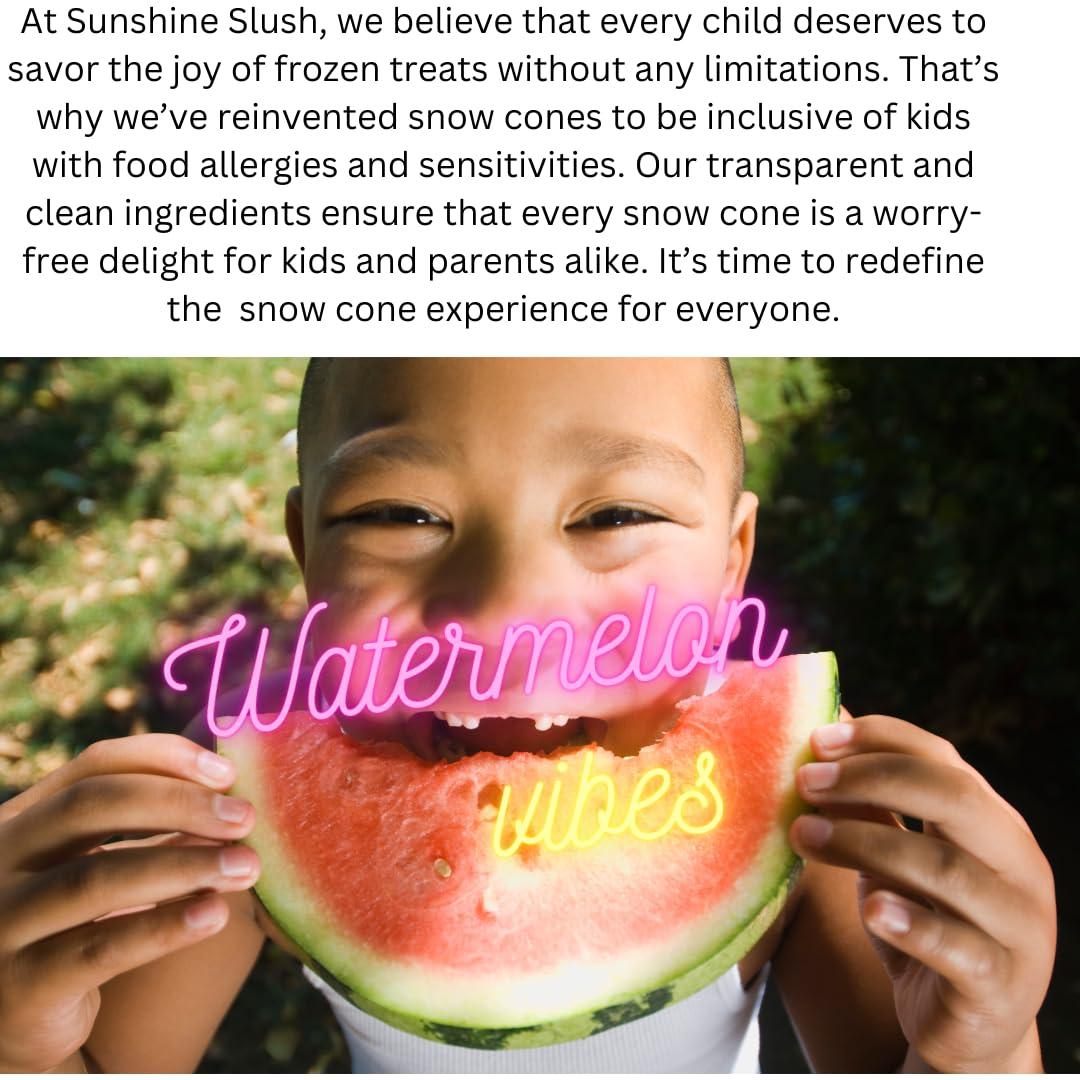 Sunshine Sno Sunshine Sno Dye Free Snow Cone Syrup, Watermelon, 16oz, Made with organic ingredients
