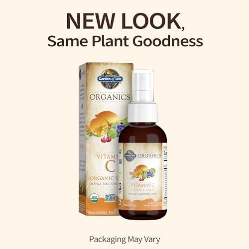 Garden of Life Garden of Life Organics Vitamin C Spray for Kids and Adults - Orange Tangerine, Vitamin C Supplement, Antioxidant for Immune Support and Skin Health, 2 fl oz Liquid Drops