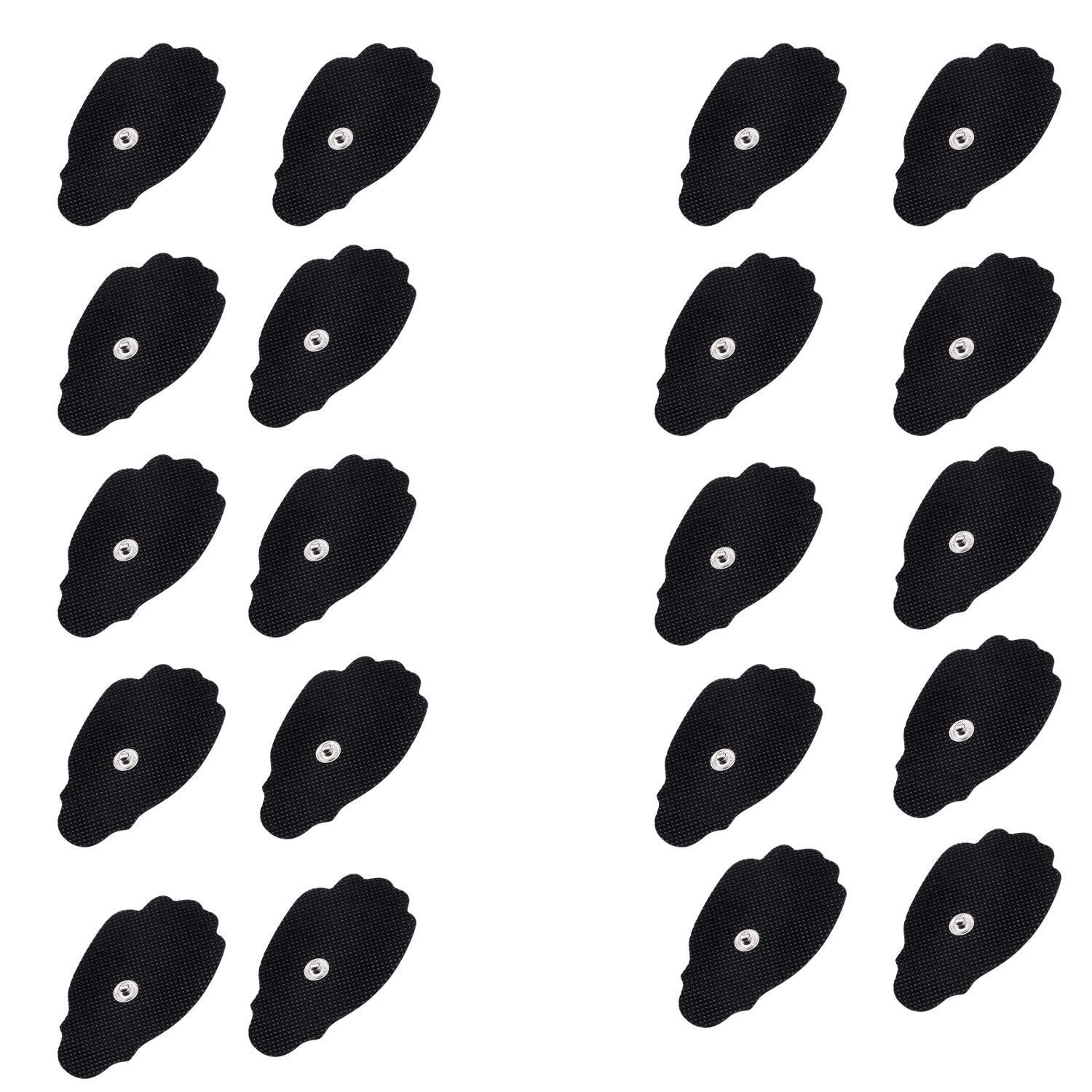 MedTens MedTens 20 Pads (10pairs) Tens Electrodes Replacements Pads for Tens Unit Snap Tens Unit Electrodes Replacement Massage Pads Latex Free,Black