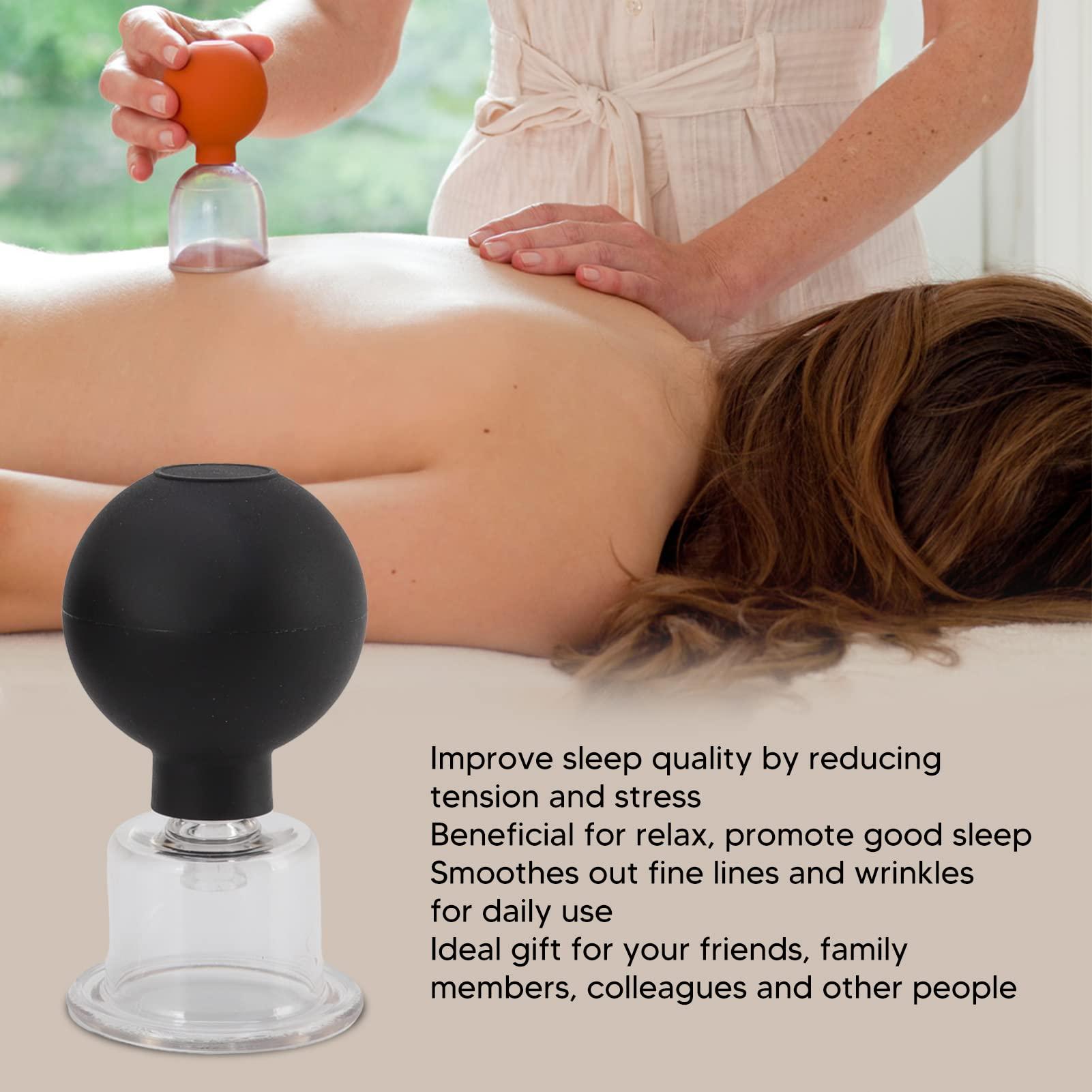 JEOZBM JEOZBM Glass Cupping Set, 4 Pieces Facial Cupping Therapy Set Glass, Silicone Cupping Cups, Massage Vacuum Suction Cupping Cups for Body Face Leg Arm Back Shoulder Muscle