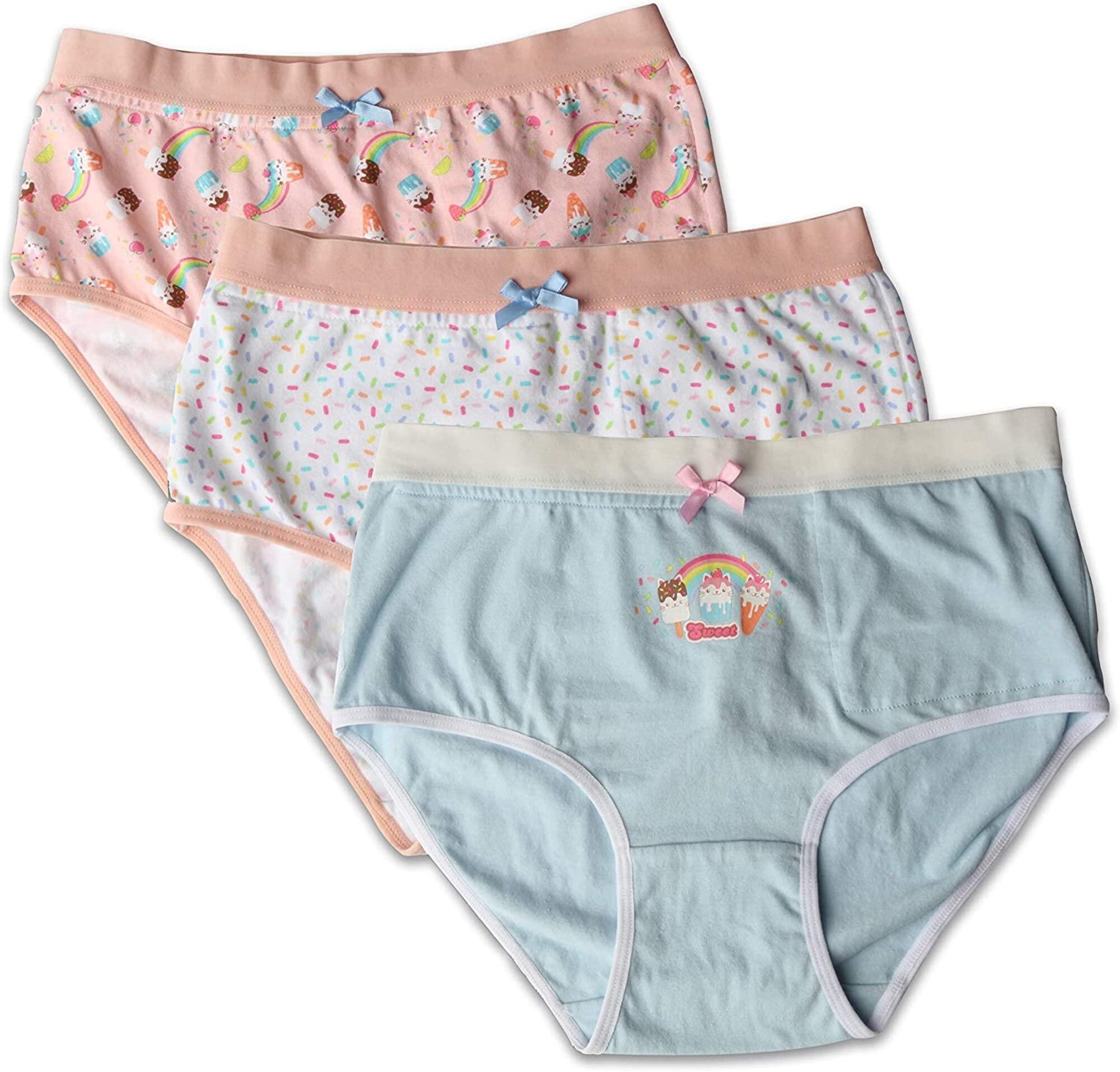 Private Pocket My Private Pocket Girls Underwear with Inner Pouches, Soft Cotton Panties, Youth Incontinence, Potty Training, Medium (Pack of 3)