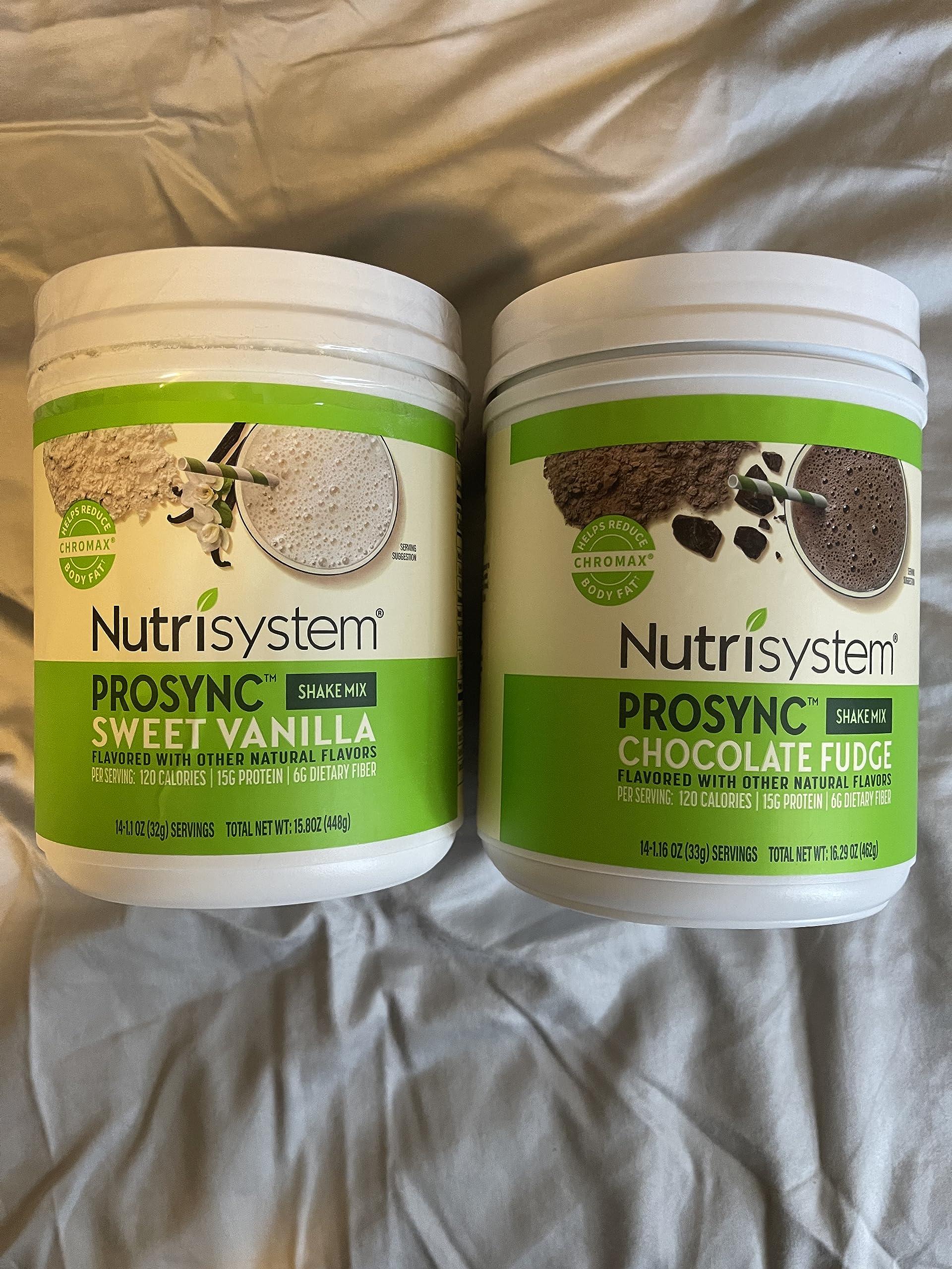 Nutrisystem Nutrisystem Nutricrush Probiotic Shakes Chocolate Fudge and Sweet Vanilla Shake Mix - Protein & Probiotics Support Digestive Bust Belly Bloat 2 Containers 16.3 oz. each 28 Servings,(Pack of 2)