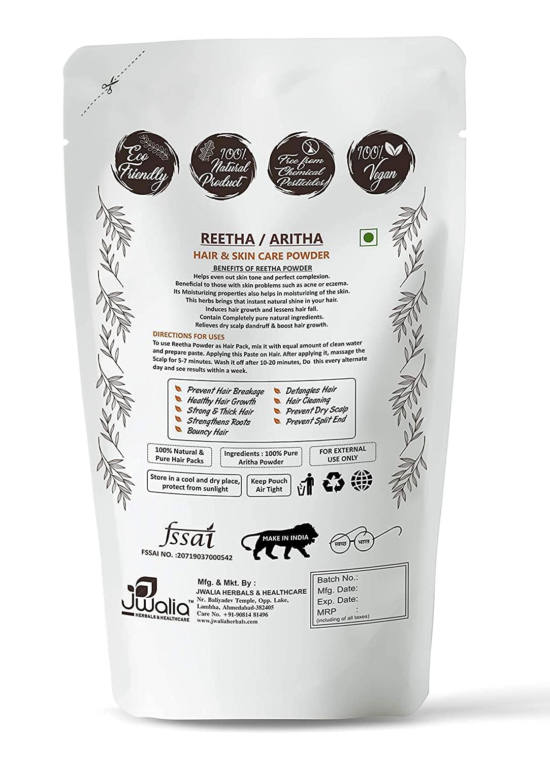 BuyAl BuyAl MYHERB Natural 100% Pure Organic Double Filtered Aritha/Reetha (Sapindus Trifoliatus) Powder || Ayurvedic Formula || For Face,Skin & Hair Care - 100 Gm