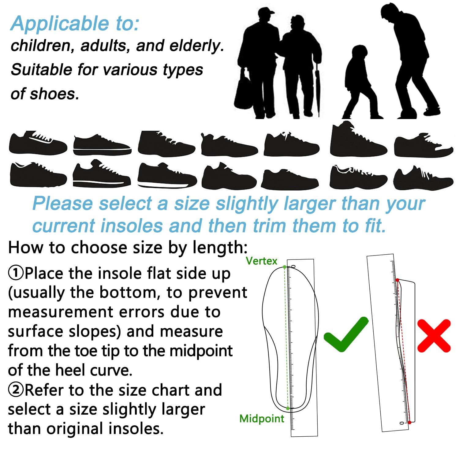 Endoto Endoto Insoles for Airtag Tracking Devise Hidden Holder for Kids Child and Adults, Comfortable Securely Mounted Shoe Inserts for Footwear-190mm
