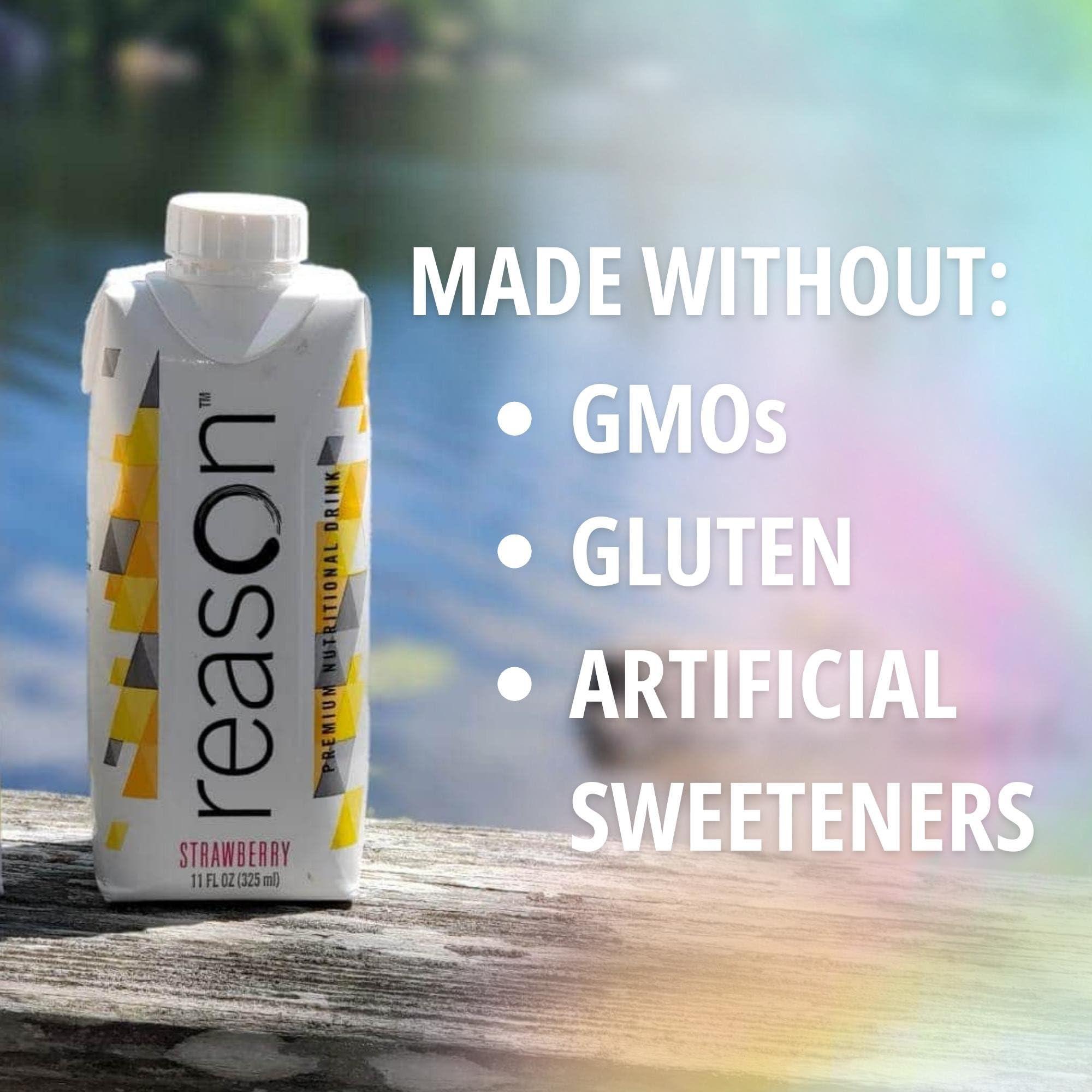 Reason Reason Premium High Calorie Protein Drink - Free of Soy, Gluten, Artificial Flavors, Sweeteners - Lactose-Friendly - Great for Tube-Feeding - Vanilla, 11 oz, 12 Count