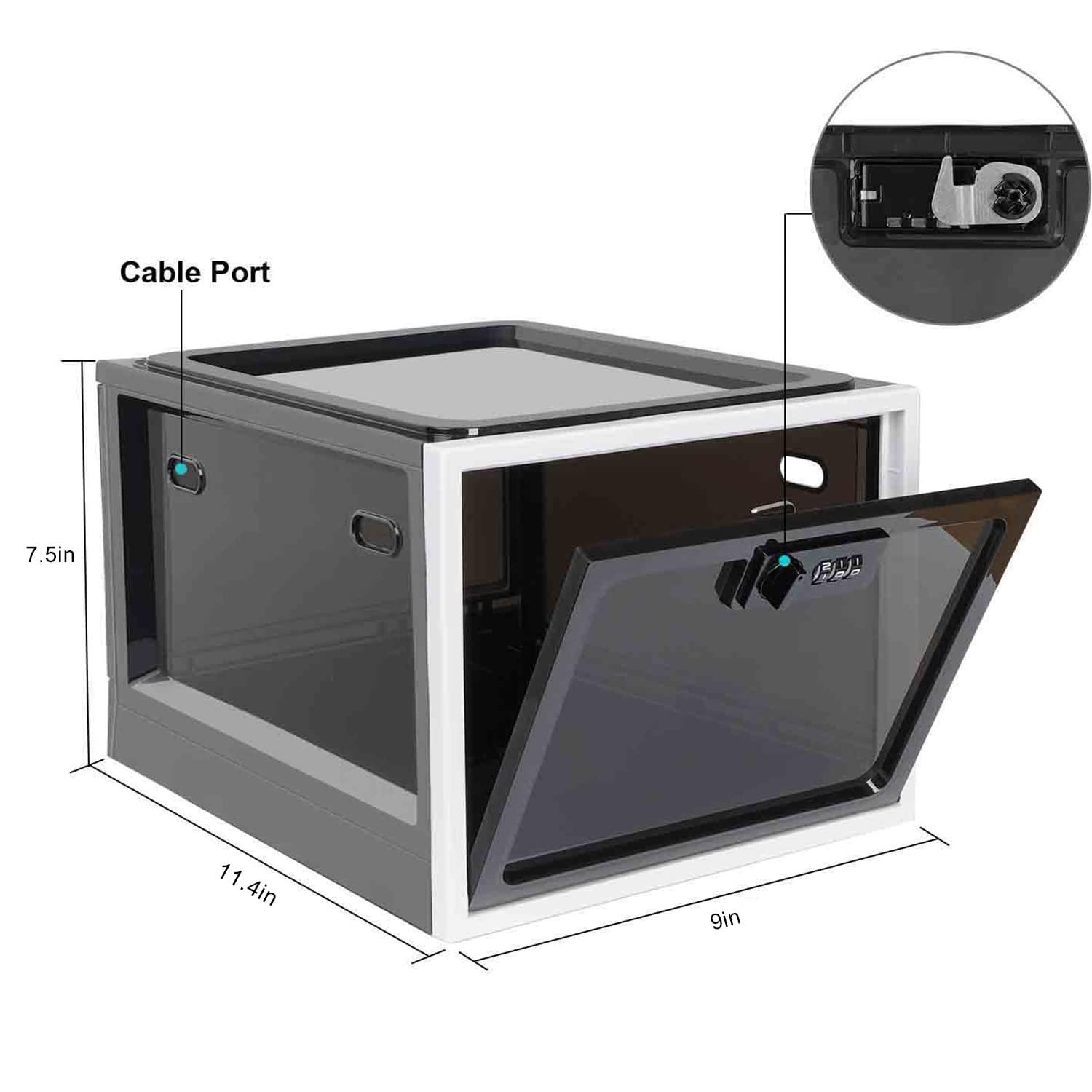 Gemaxvoled Medicine Lock Box for Safe Medication, Premium Material Lockable Storage Box Locking Organizer Bin with Combination Code for Fridge Food/Snacks/Phone/Tablet Jail/Home/Office Storage Lockers